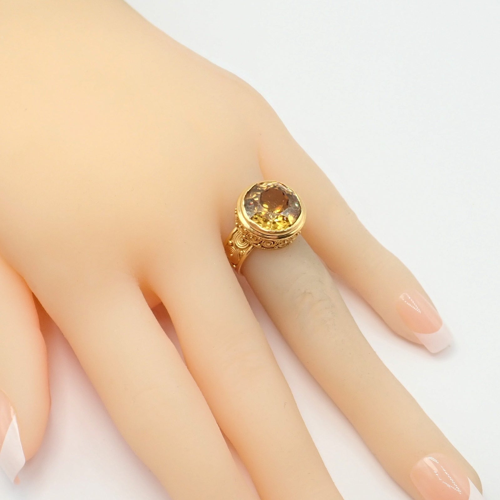 Carolyn Tyler Jewelry & Watches:Fine Jewelry:Rings Carolyn Tyler 22k Yellow Gold Seven Seas Large Golden Yellow Zircon Ring