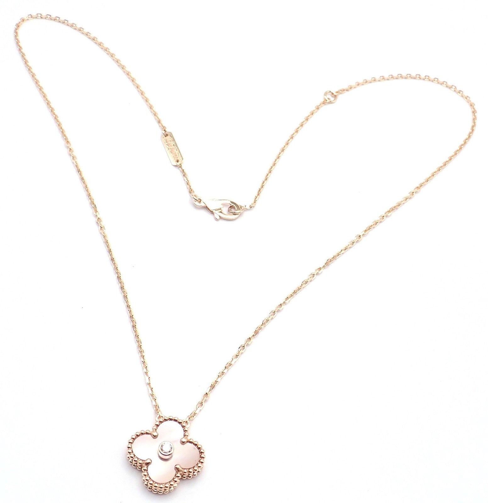 Van Cleef & Arpels Jewelry & Watches:Fine Jewelry:Necklaces & Pendants Van Cleef & Arpels Diamond 18k Vintage Alhambra Pink MOP Holiday 2025 Necklace
