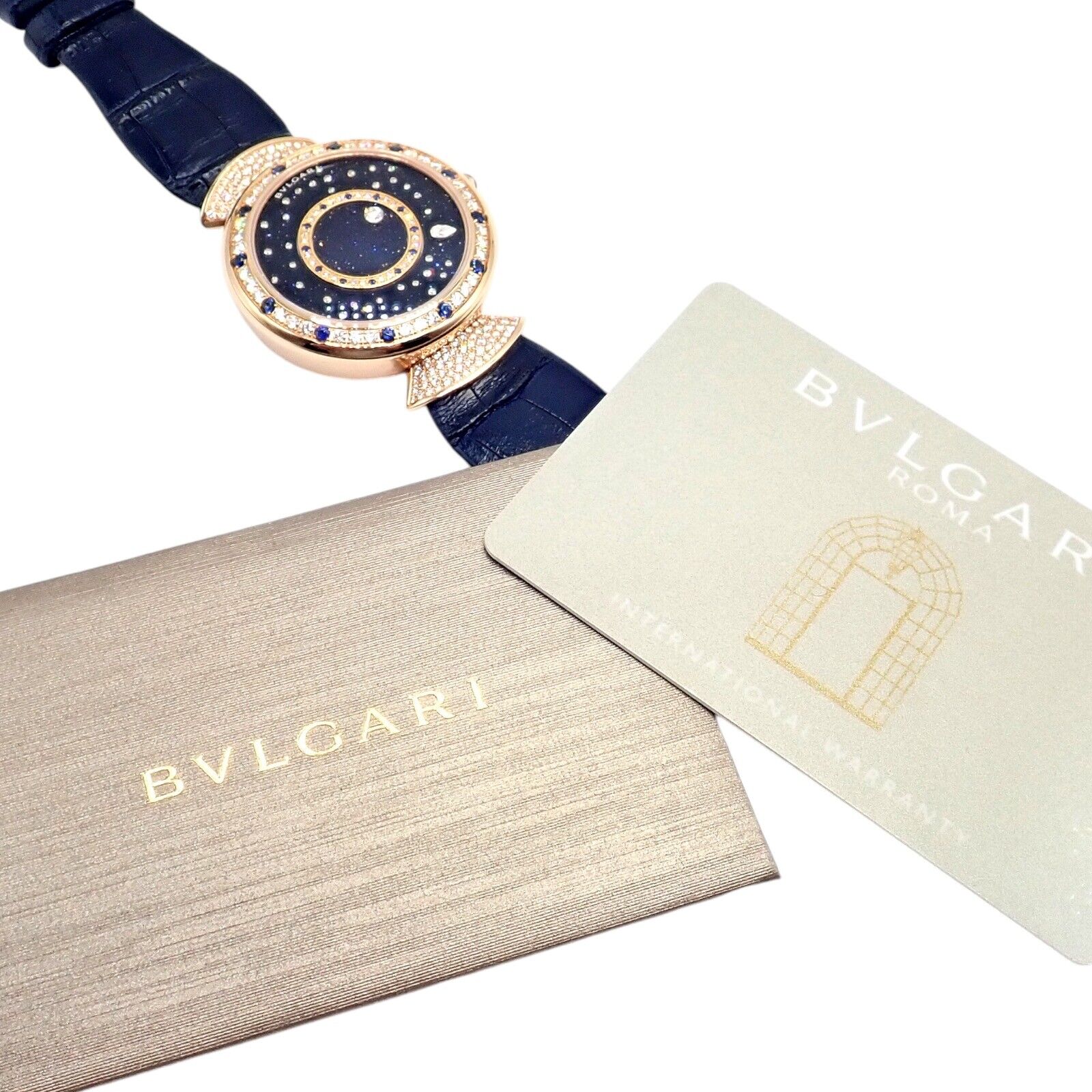 Bulgari 18k Rose Gold Diamond Sapphire Divas Dream Automatic Roman Night Watch | Fortrove