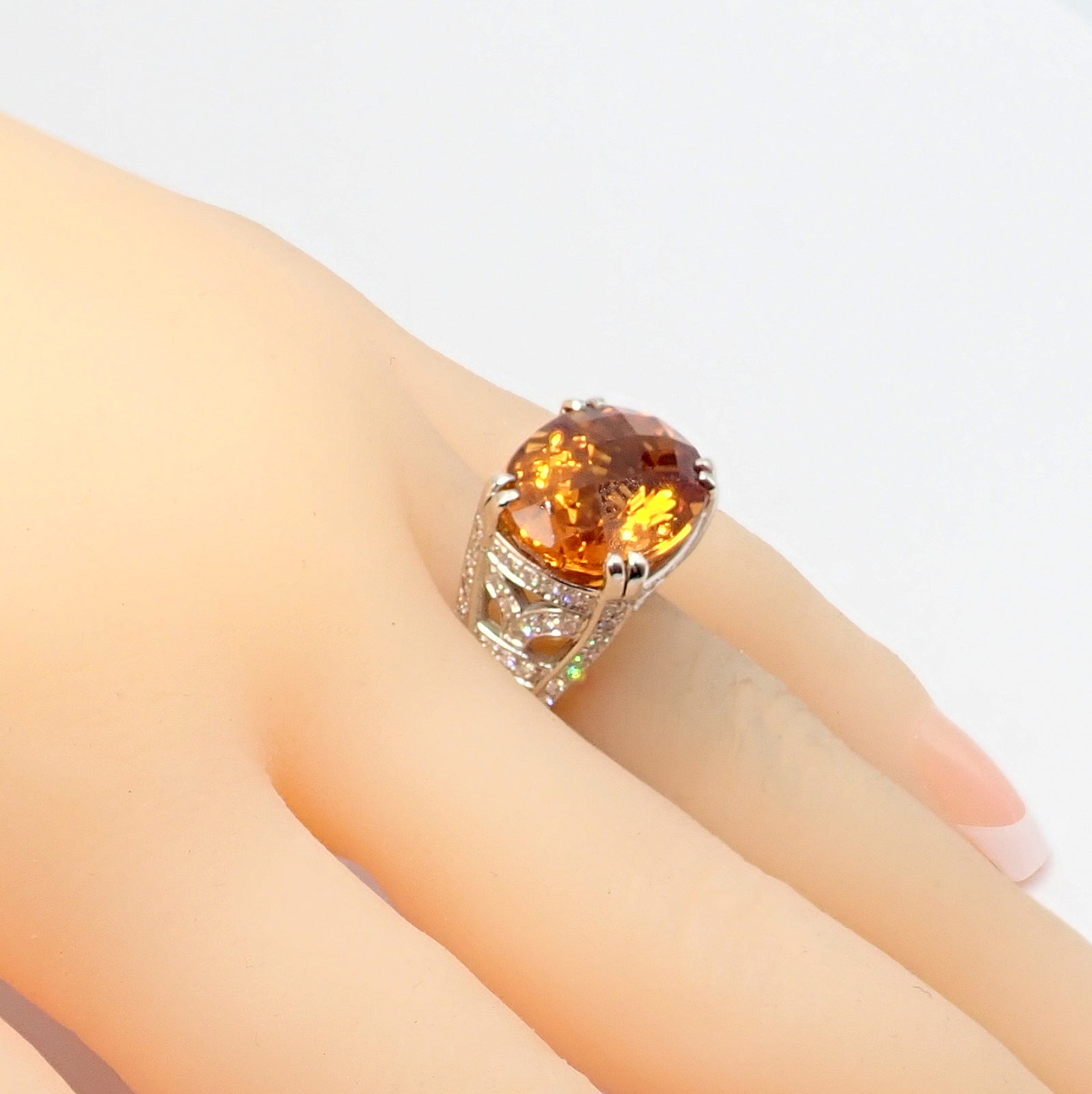 Kieselstein Cord Platinum 2.5ct Diamond Golden Citrine Cockatil Ring 1999 sz 6.5 | Fortrove