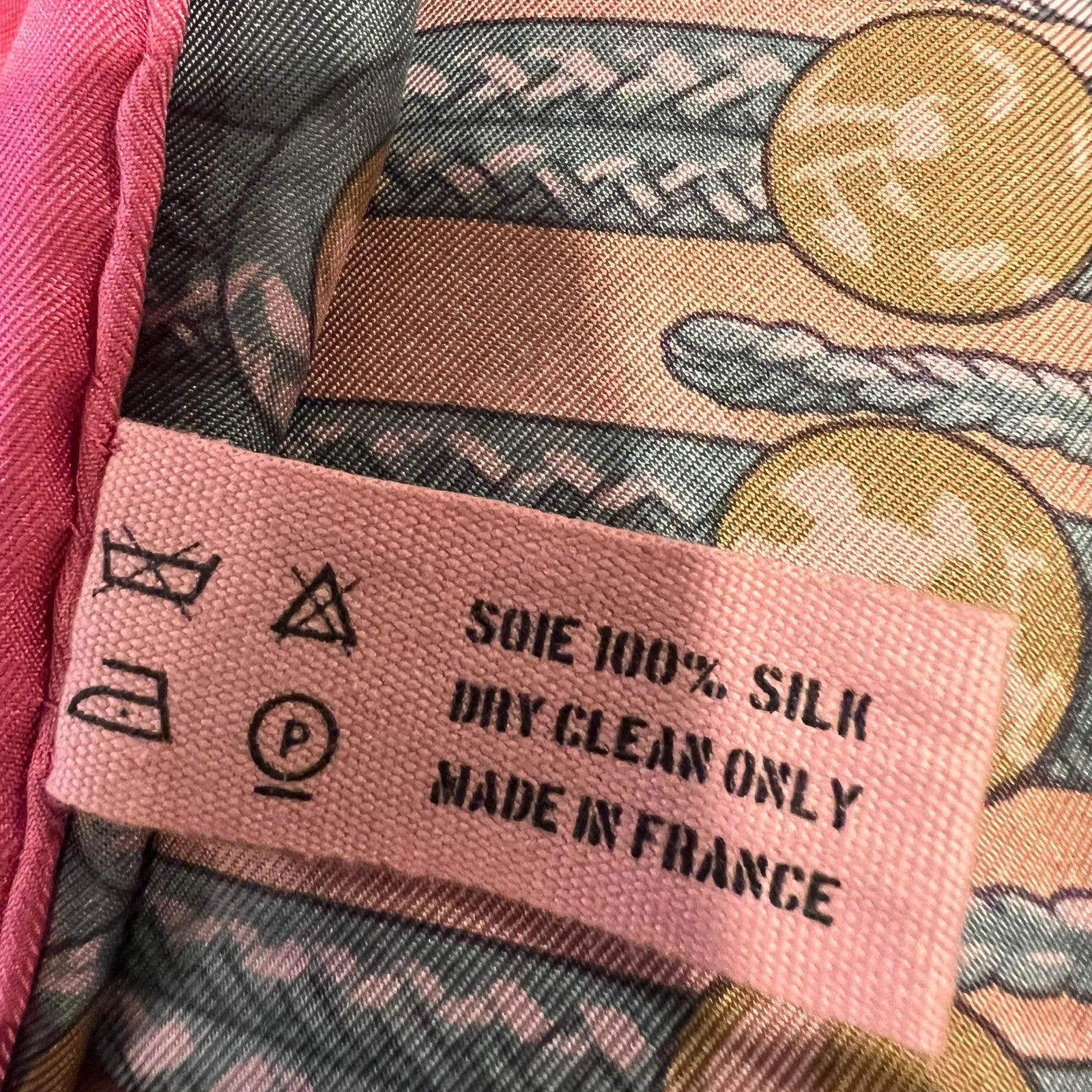 Authentic Hermes Pink Brandebourgs Silk Scarf 90cm | Fortrove