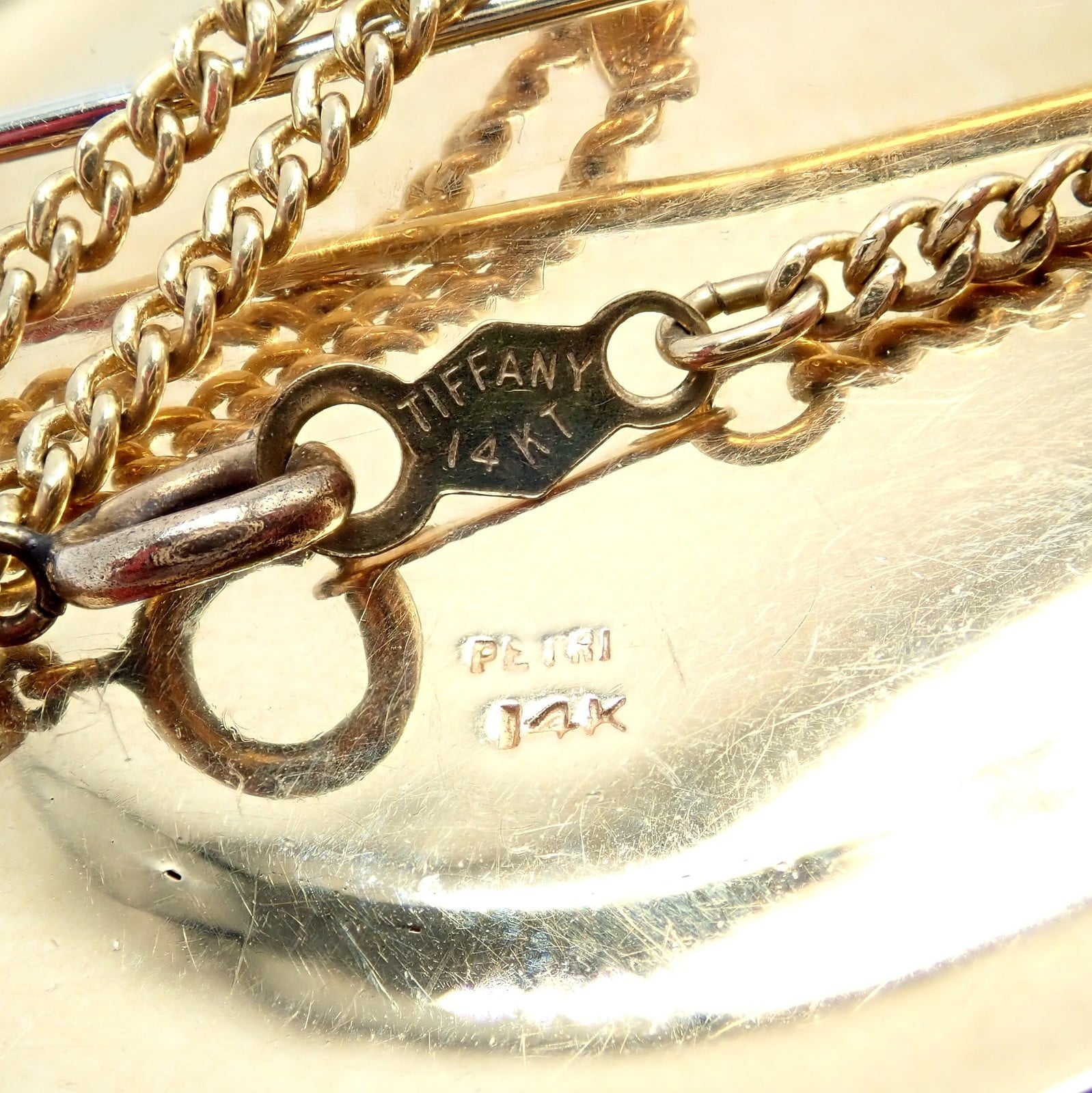 Vintage! Tiffany 14k Yellow Gold Essex Reverse Intaglio Dog Necklace Brooch | Fortrove