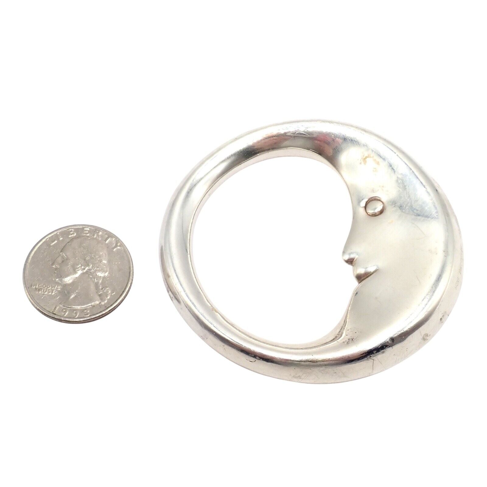 Vintage! Tiffany & Co Sterling Silver Man In The Moon Baby Rattle