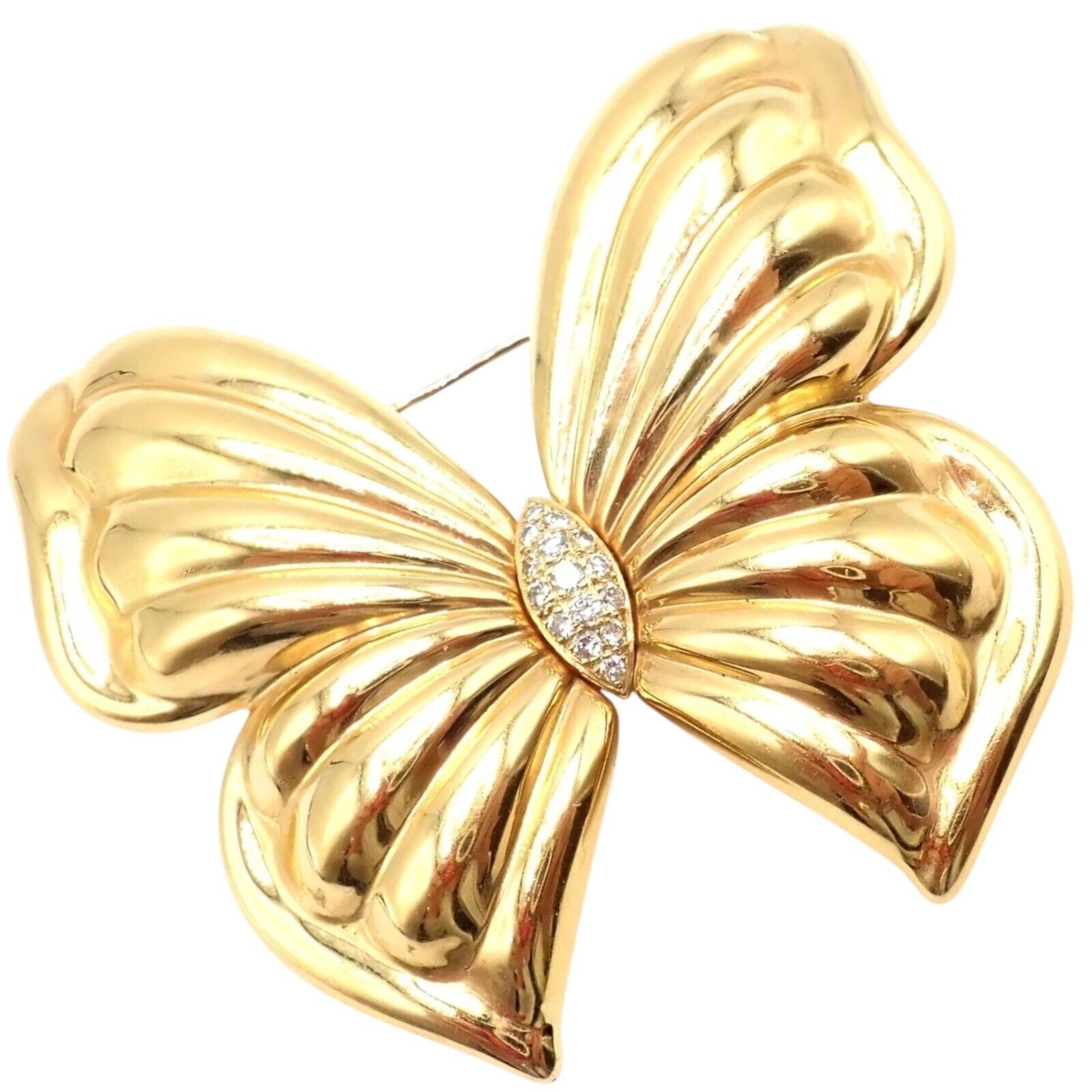 Van Cleef & Arpels Jewelry & Watches:Fine Jewelry:Brooches & Pins Authentic! Van Cleef & Arpels 18k Yellow Gold Extra Large Butterfly Pin Brooch