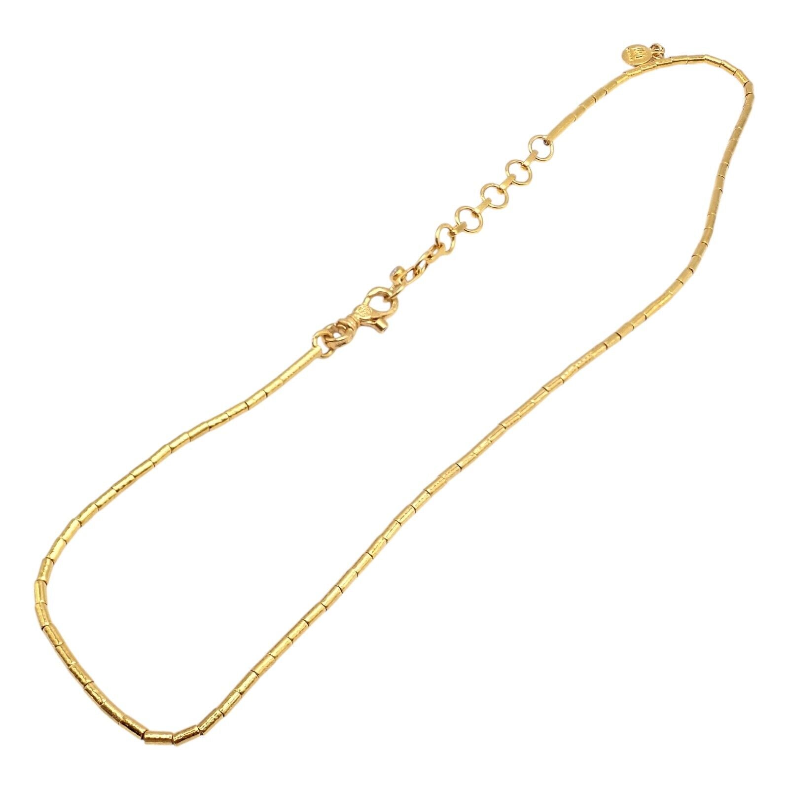 Authentic! Gurhan 24k Yellow Gold Diamond Lentil Necklace | Fortrove