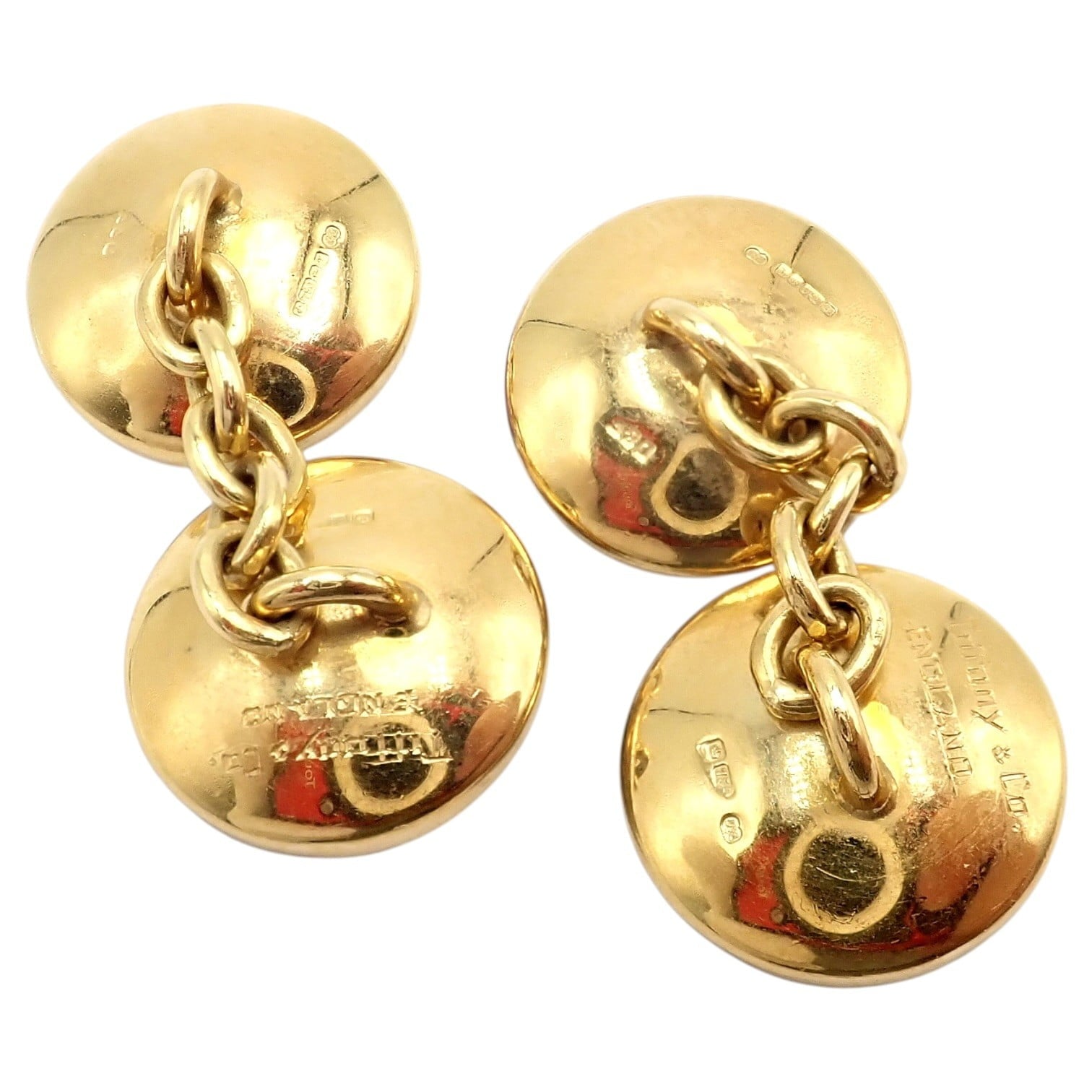 Vintage! Tiffany 18k Yellow Gold Essex Reverse Intaglio Field Mice Cufflinks | Fortrove