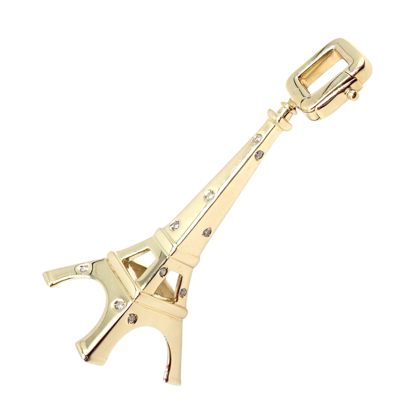 Vintage Louis Vuitton 18k Yellow Gold Large Eiffel Tower Diamond Charm Pendant | Fortrove