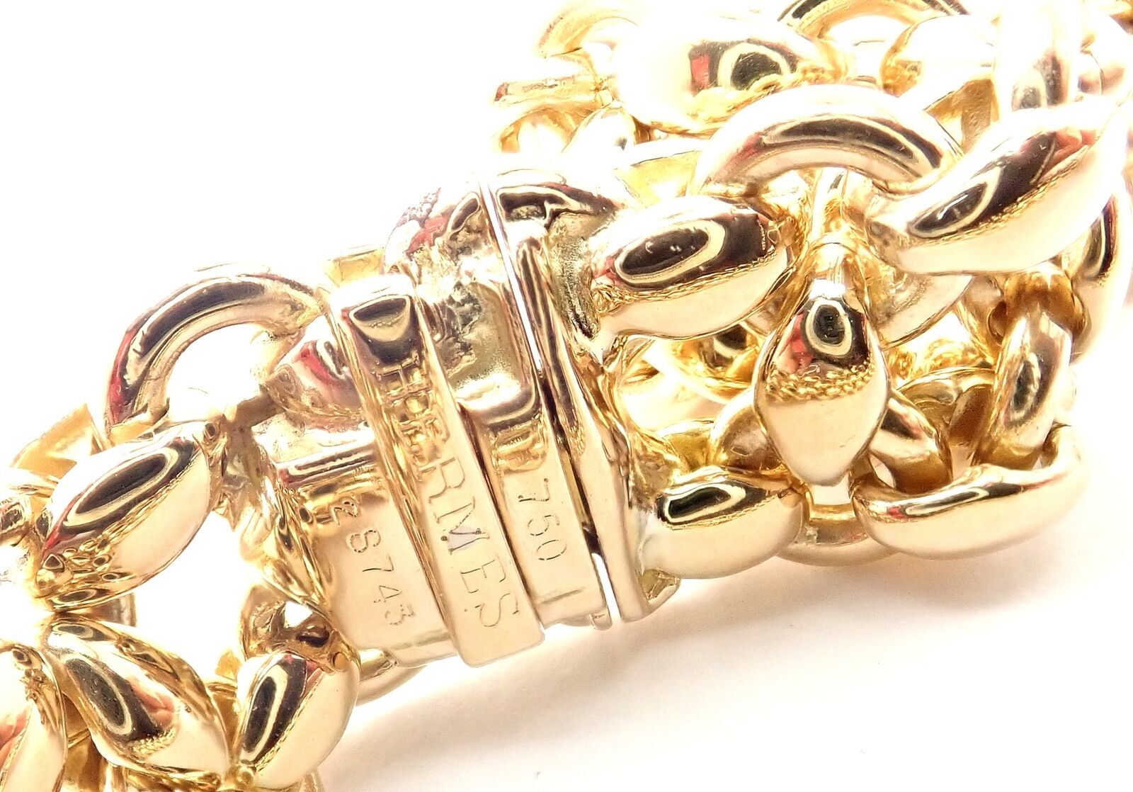 Rare! Vintage Authentic Hermes 18k Yellow Gold Link Necklace | Fortrove