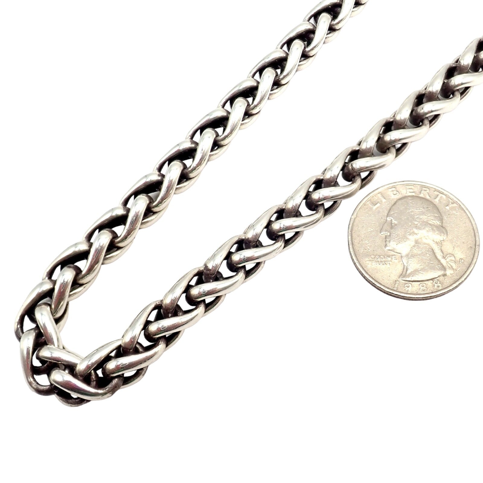 David Yurman Jewelry & Watches:Fine Jewelry:Necklaces & Pendants David Yurman DY Sterling Silver 14k Yellow Gold Wheat 8.5mm Chain Necklace 16"
