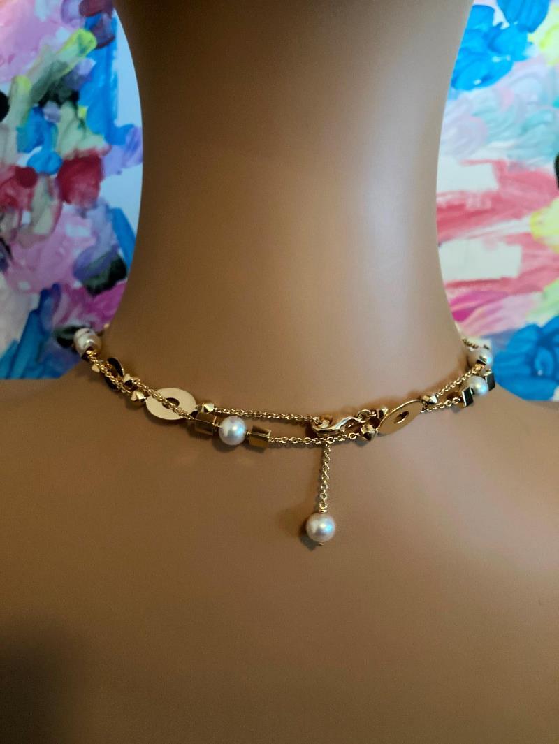 Authentic! Bulgari Bvlgari Lucea 18k Yellow Gold 34" 7mm Pearl Necklace | Fortrove