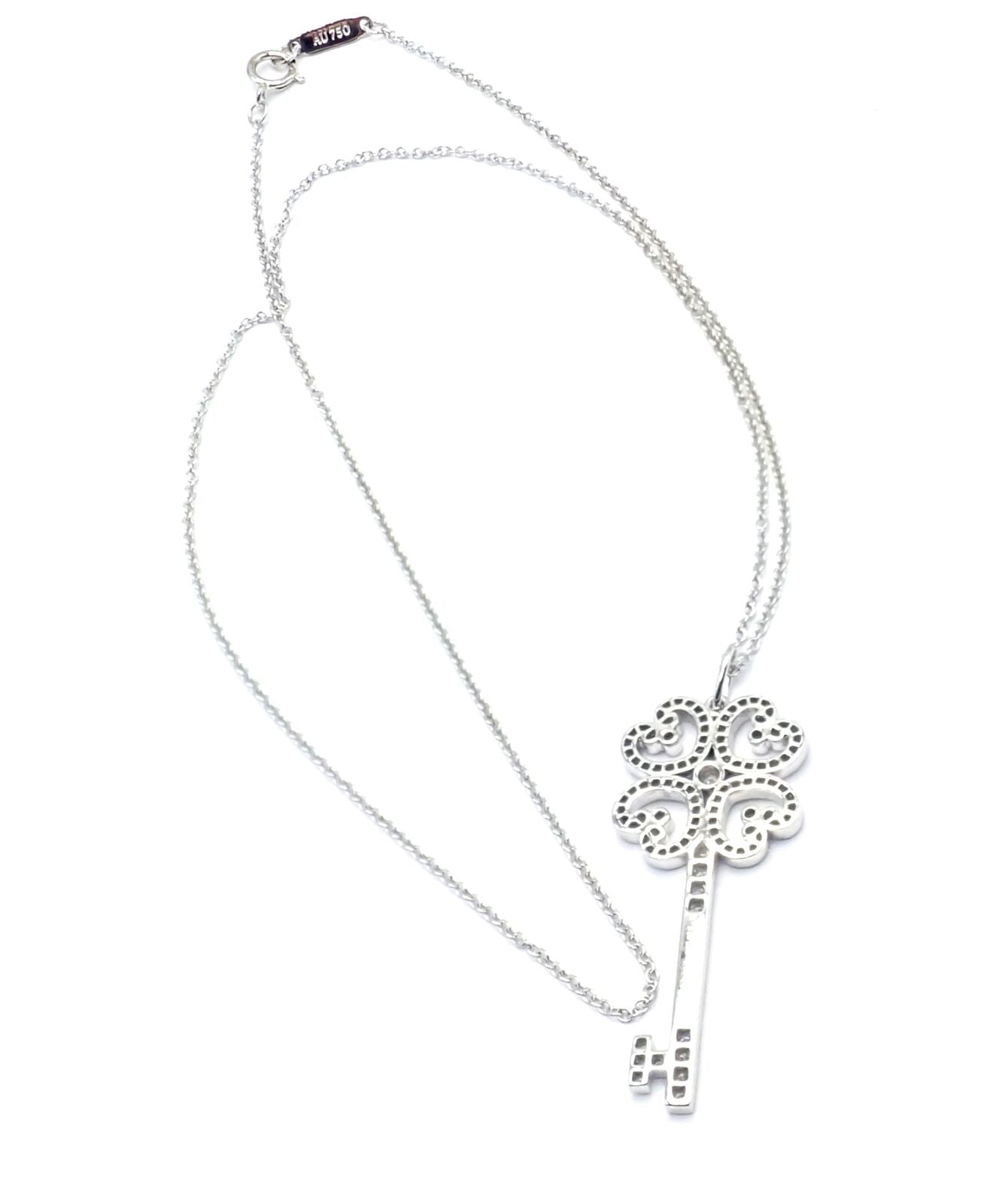 Tiffany & Co Jewelry & Watches:Fine Jewelry:Necklaces & Pendants Tiffany & Co Platinum & 18k White Gold Enchant Quatra Heart Key Pendant Necklace