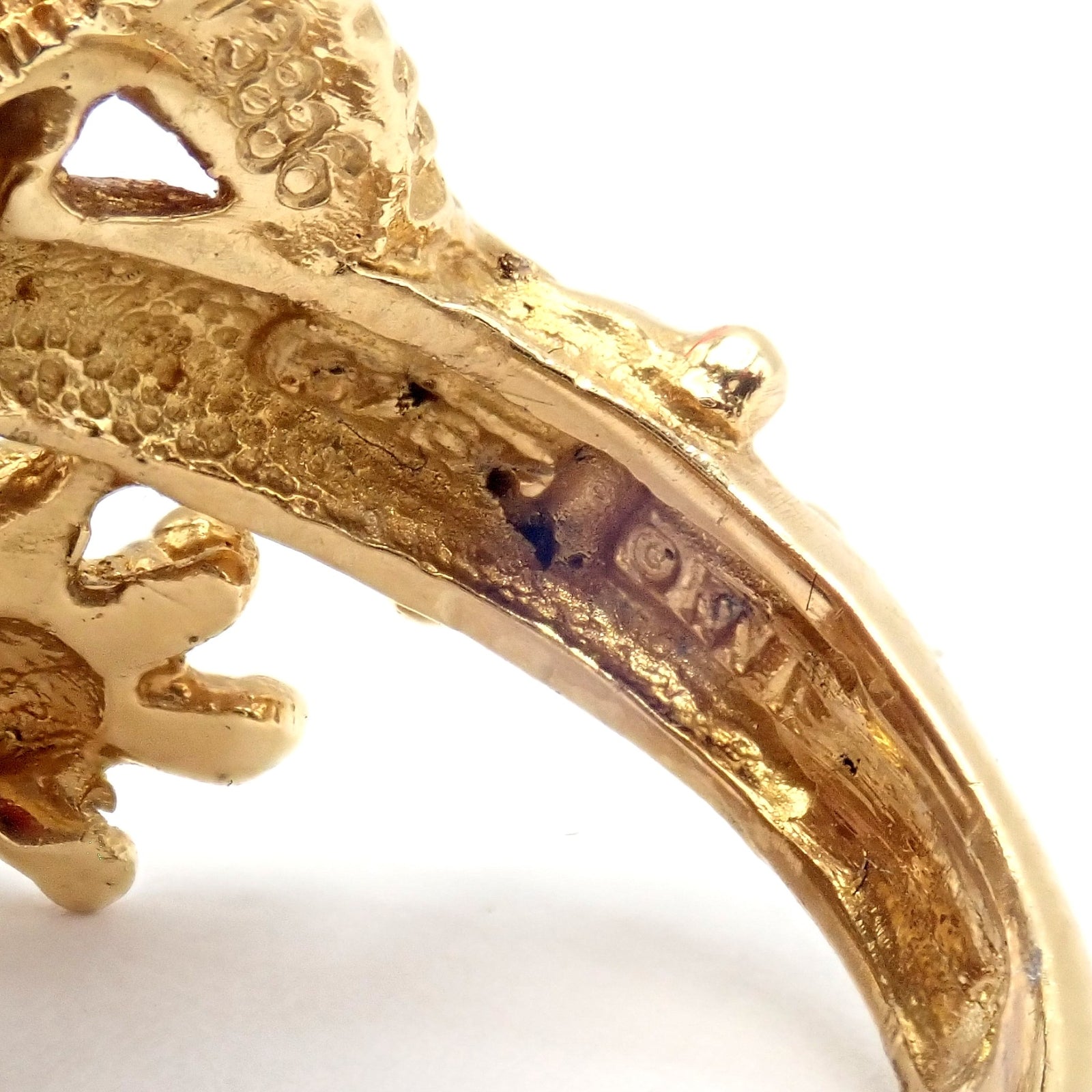 Kurt Wayne Jewelry & Watches:Fine Jewelry:Rings Authentic! Kurt Wayne 18k Yellow Gold Frog Emerald Ring