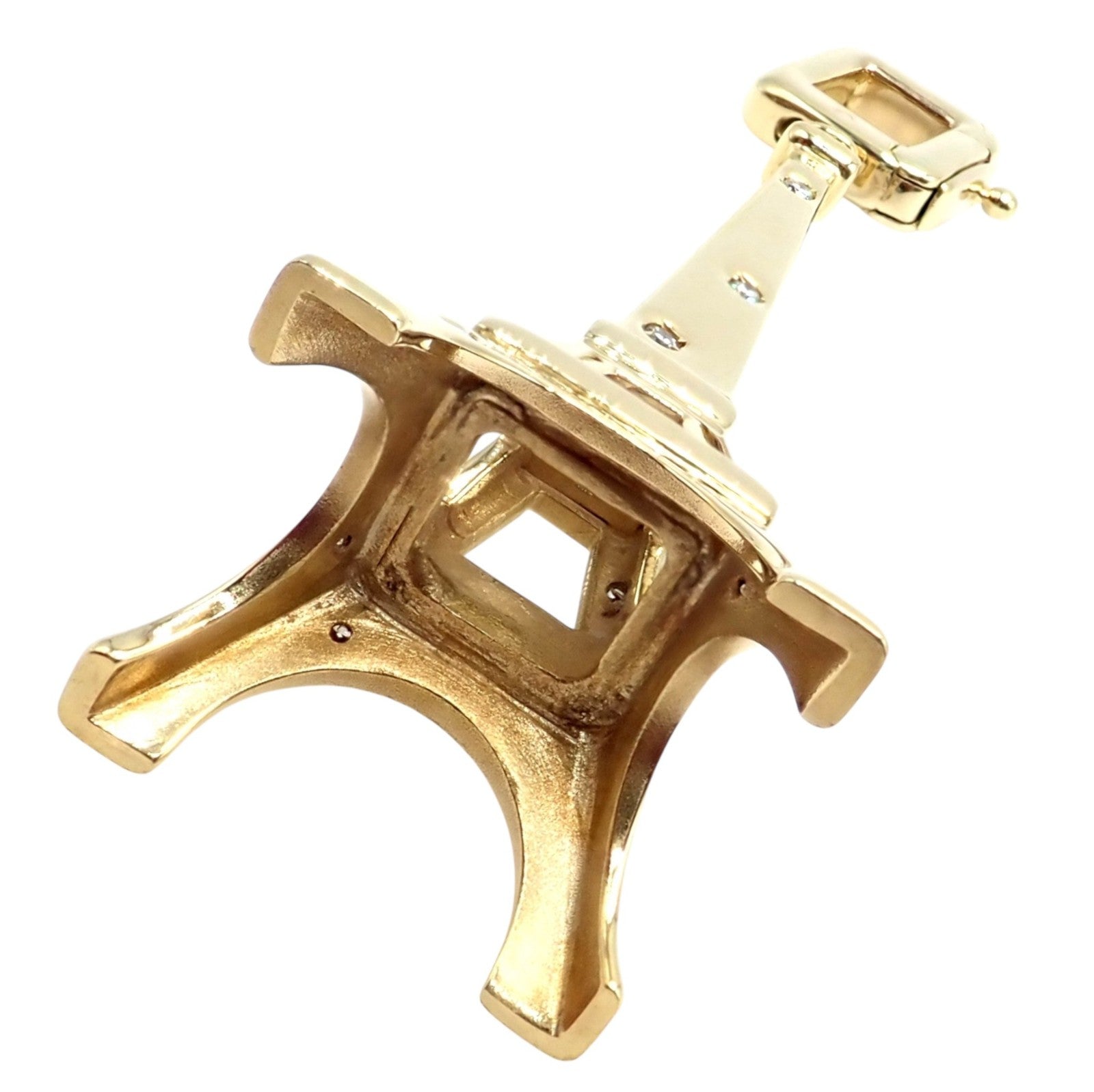 Vintage Louis Vuitton 18k Yellow Gold Large Eiffel Tower Diamond Charm Pendant | Fortrove