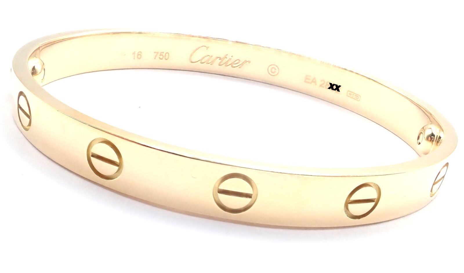 Cartier Jewelry & Watches:Fine Jewelry:Bracelets & Charms Authentic! Cartier 18k Yellow Gold Love Bangle Bracelet Size 16 Paper