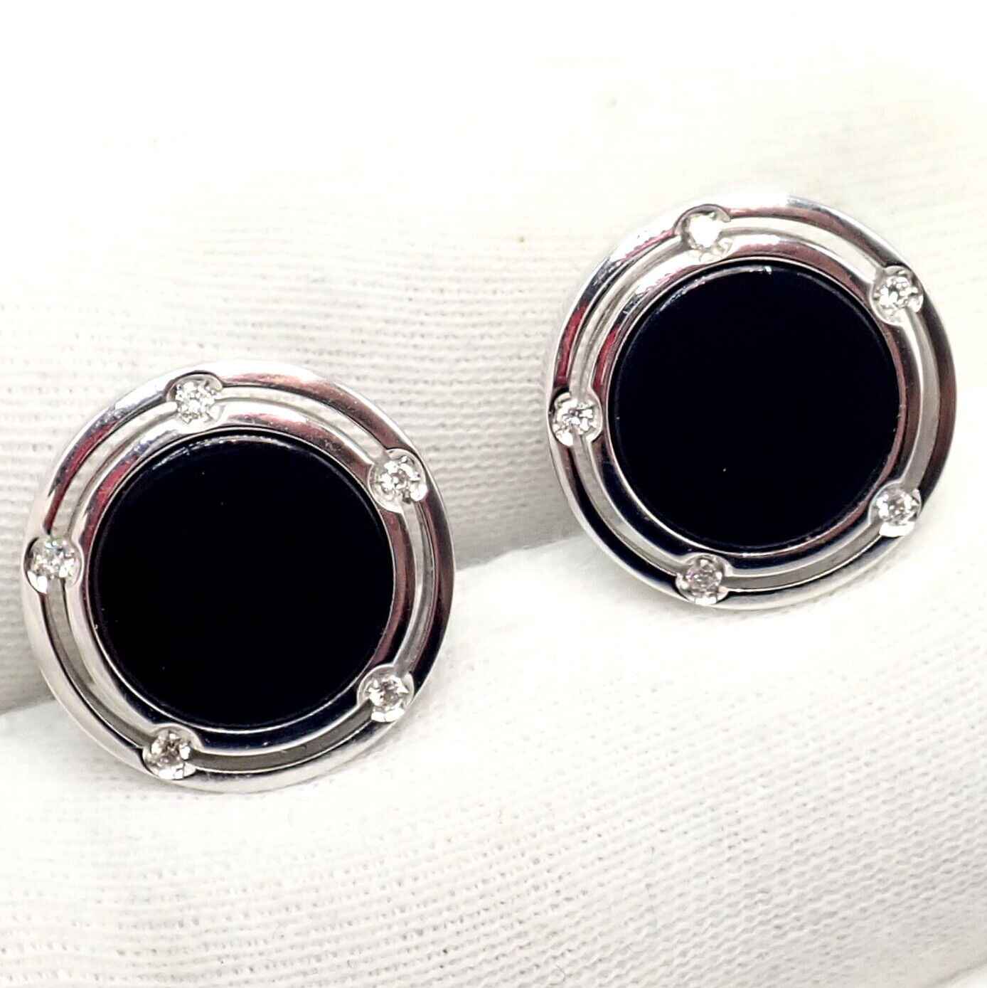 Damiani Jewelry & Watches:Men's Jewelry:Cufflinks Authentic! Damiani Brad Pitt 18k White Gold Diamond Black Onyx Cufflinks