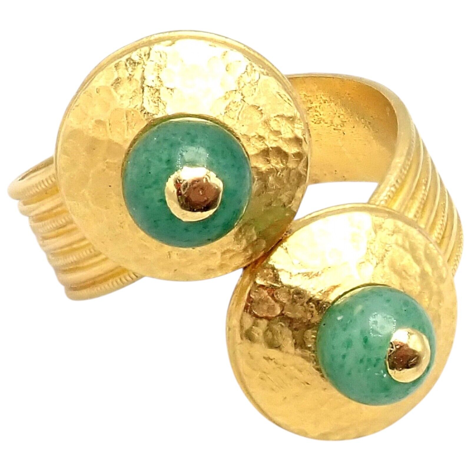 Lalaounis Jewelry & Watches:Fine Jewelry:Rings Authentic! Ilias Lalaounis Greece 22k Yellow Gold French Nephrite Ring