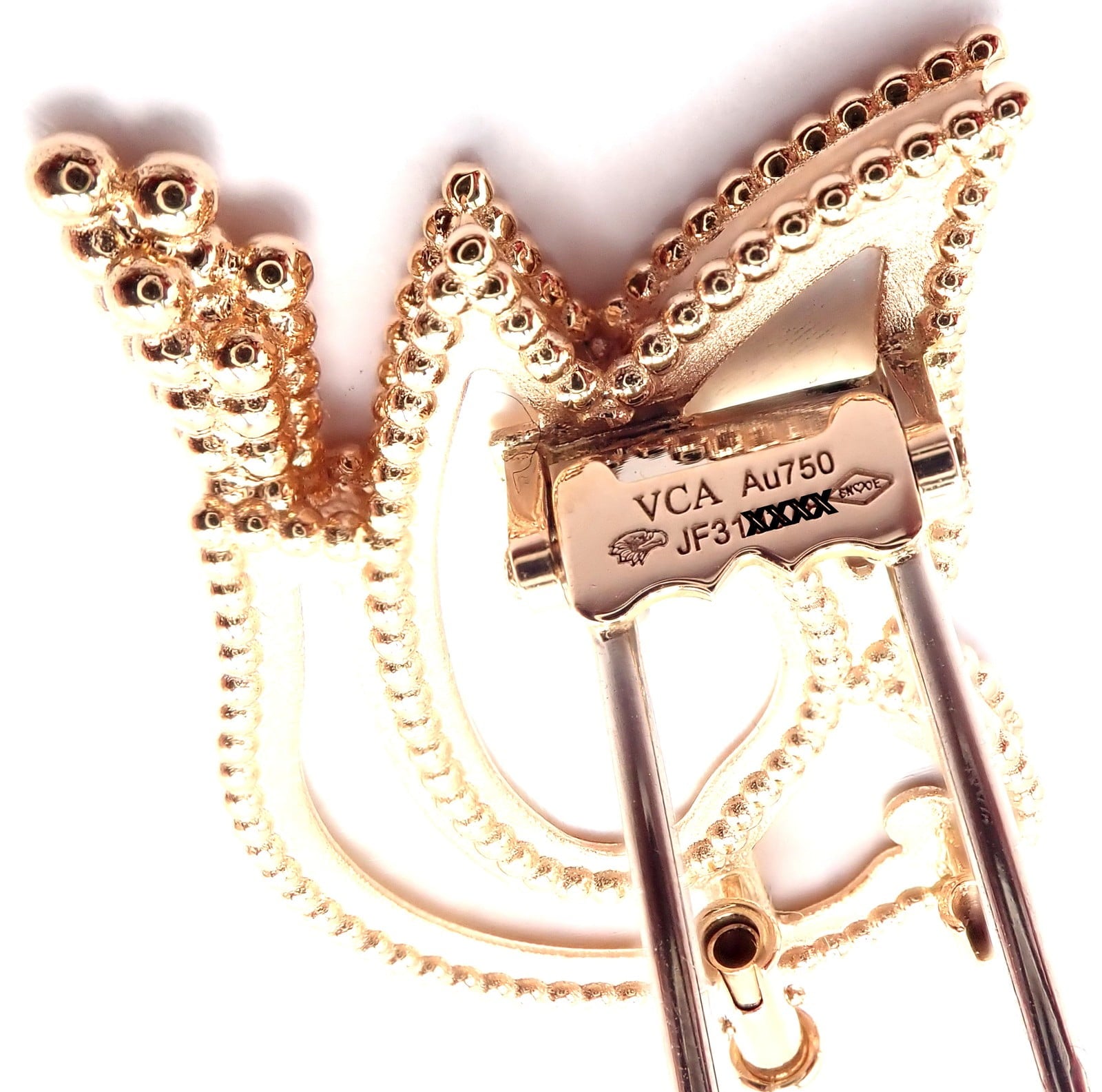 Van Cleef & Arpels Jewelry & Watches:Fine Jewelry:Brooches & Pins Van Cleef & Arpels Lucky Animals Dove 18k Rose Gold MOP Onyx Brooch Cert.