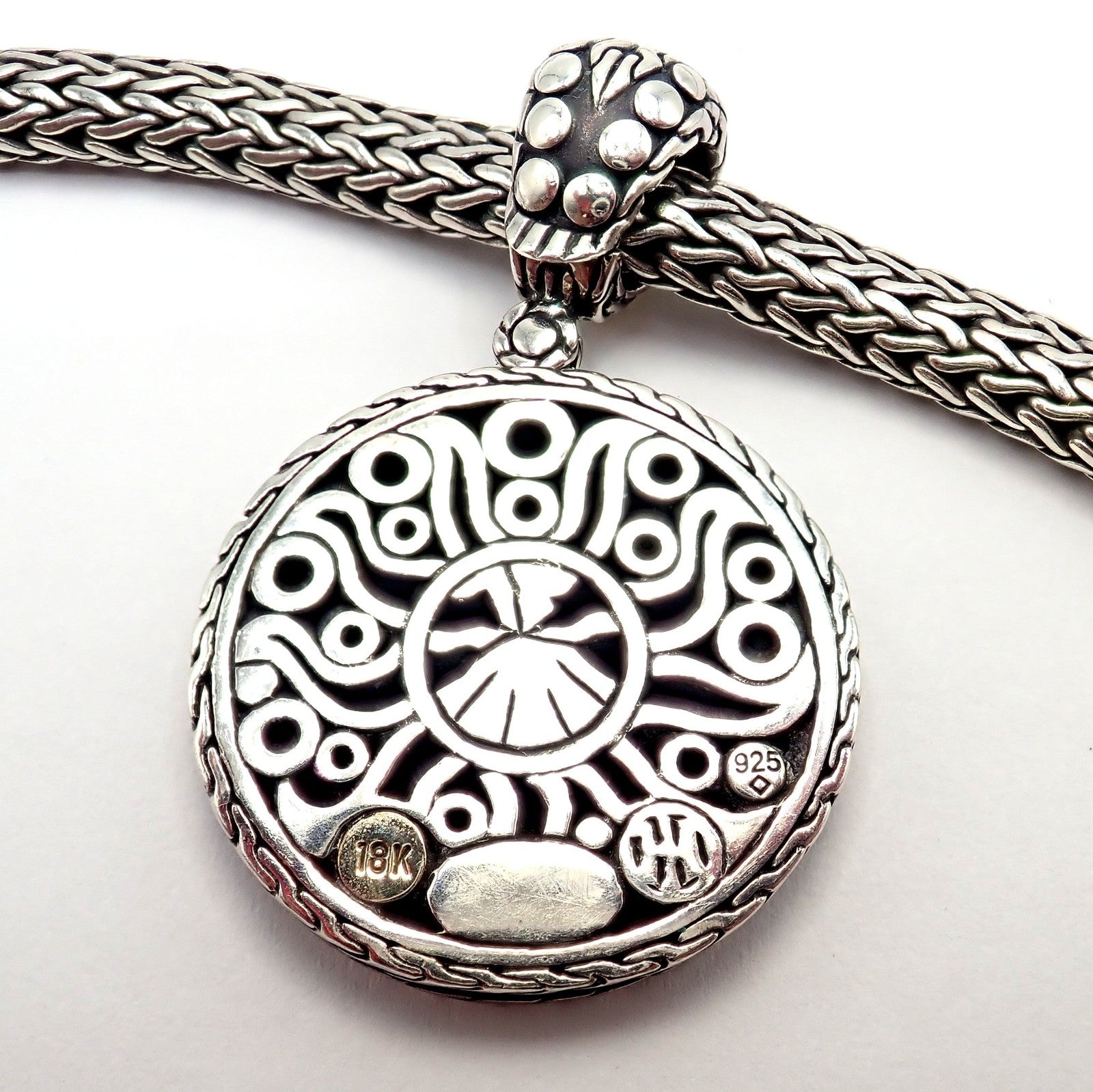 John Hardy Jewelry & Watches:Fine Jewelry:Necklaces & Pendants Authentic! John Hardy JH 18k Yellow Gold Silver Dot Pendant And Necklace