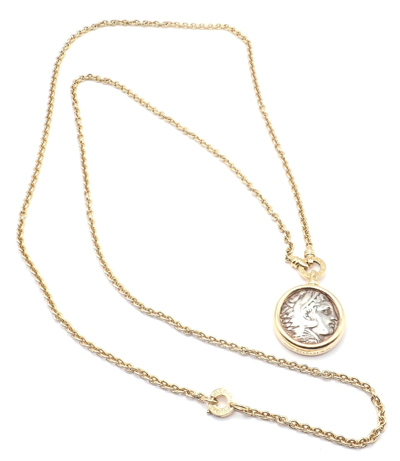Bvlgari Jewelry & Watches:Fine Jewelry:Necklaces & Pendants Rare! Bvlgari Bulgari 18k Yellow Gold Antique Coin Monete 38" Long Link Necklace