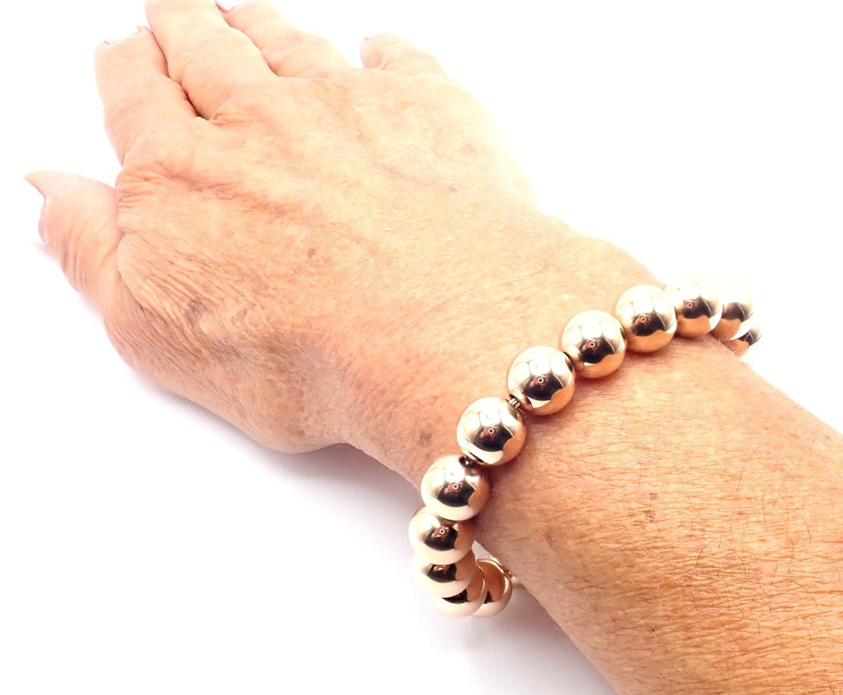 Tiffany & Co. Jewelry & Watches:Fine Jewelry:Bracelets & Charms Authentic! Tiffany & Co 18k Rose Gold Ball Bead Link Bracelet