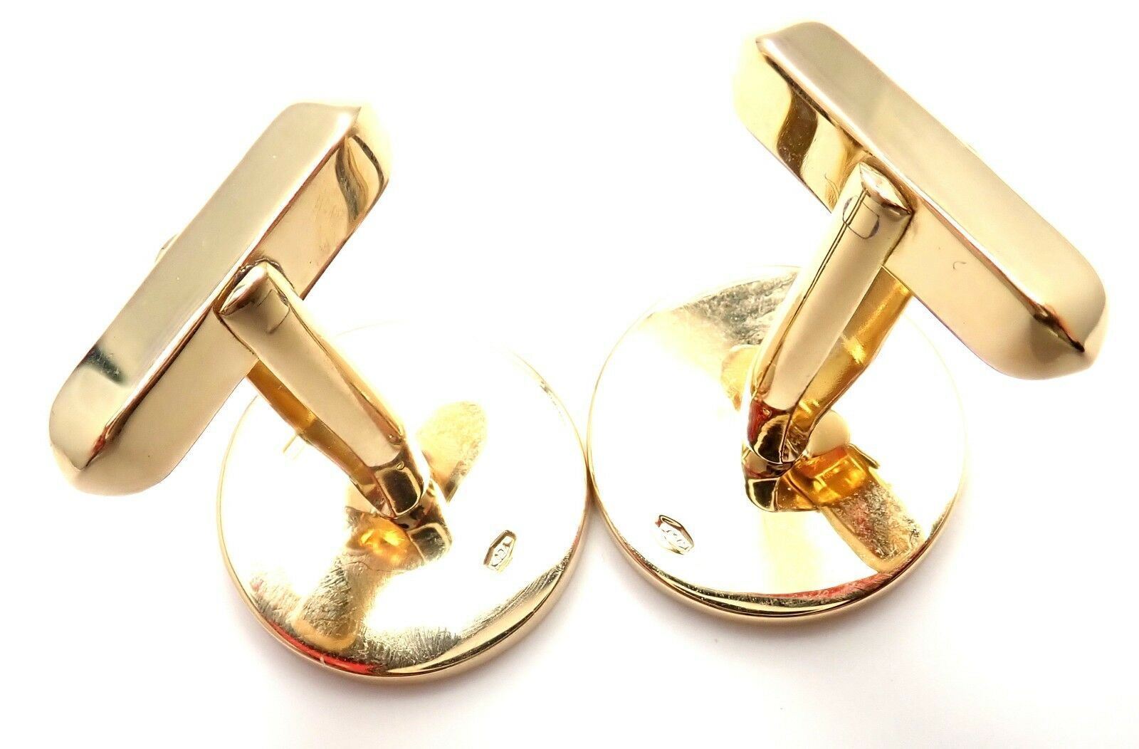 Authentic! Bvlgari Bulgari 18k Yellow Gold Black Onyx Cufflinks | Fortrove