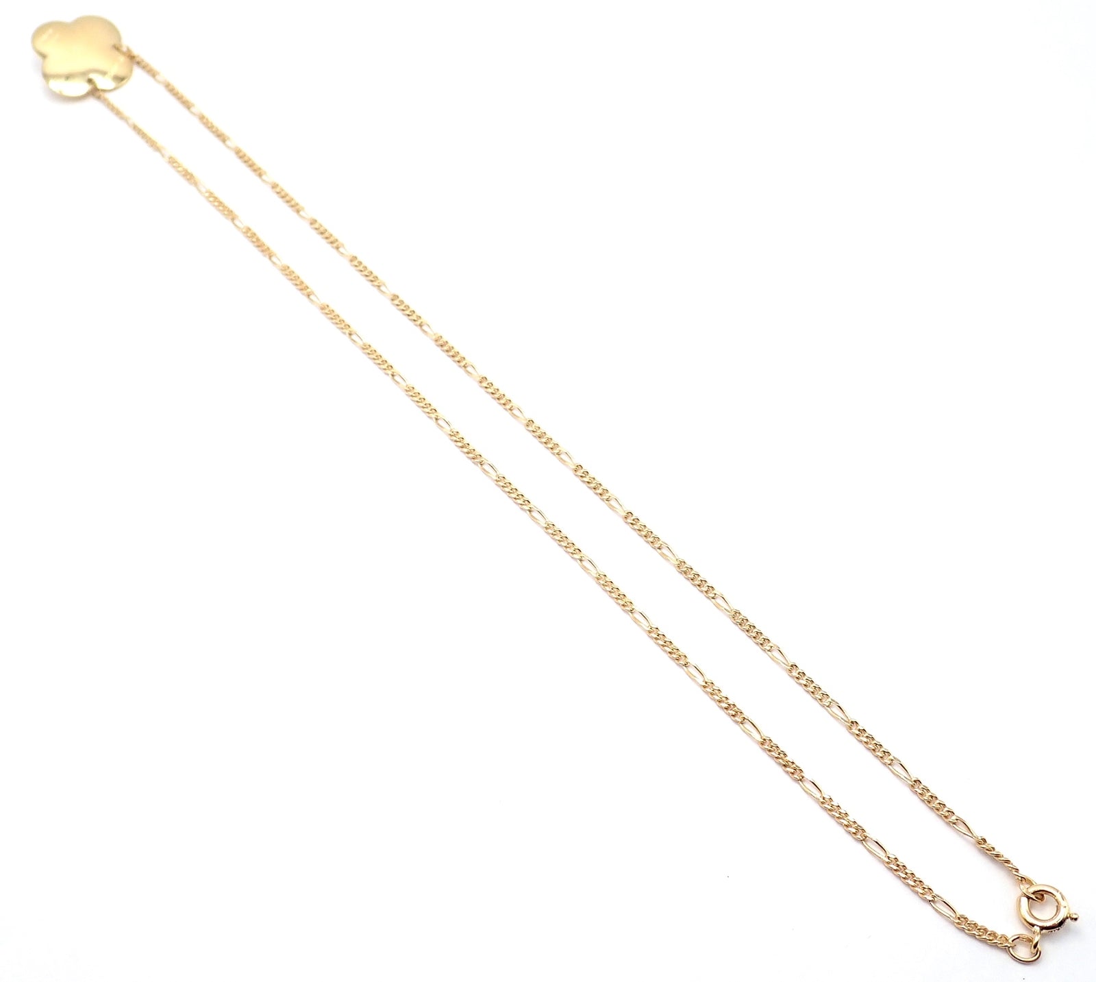 Authentic! Vintage Cartier 18k Yellow Gold Diamond Heart Clover Pendant Necklace | Fortrove