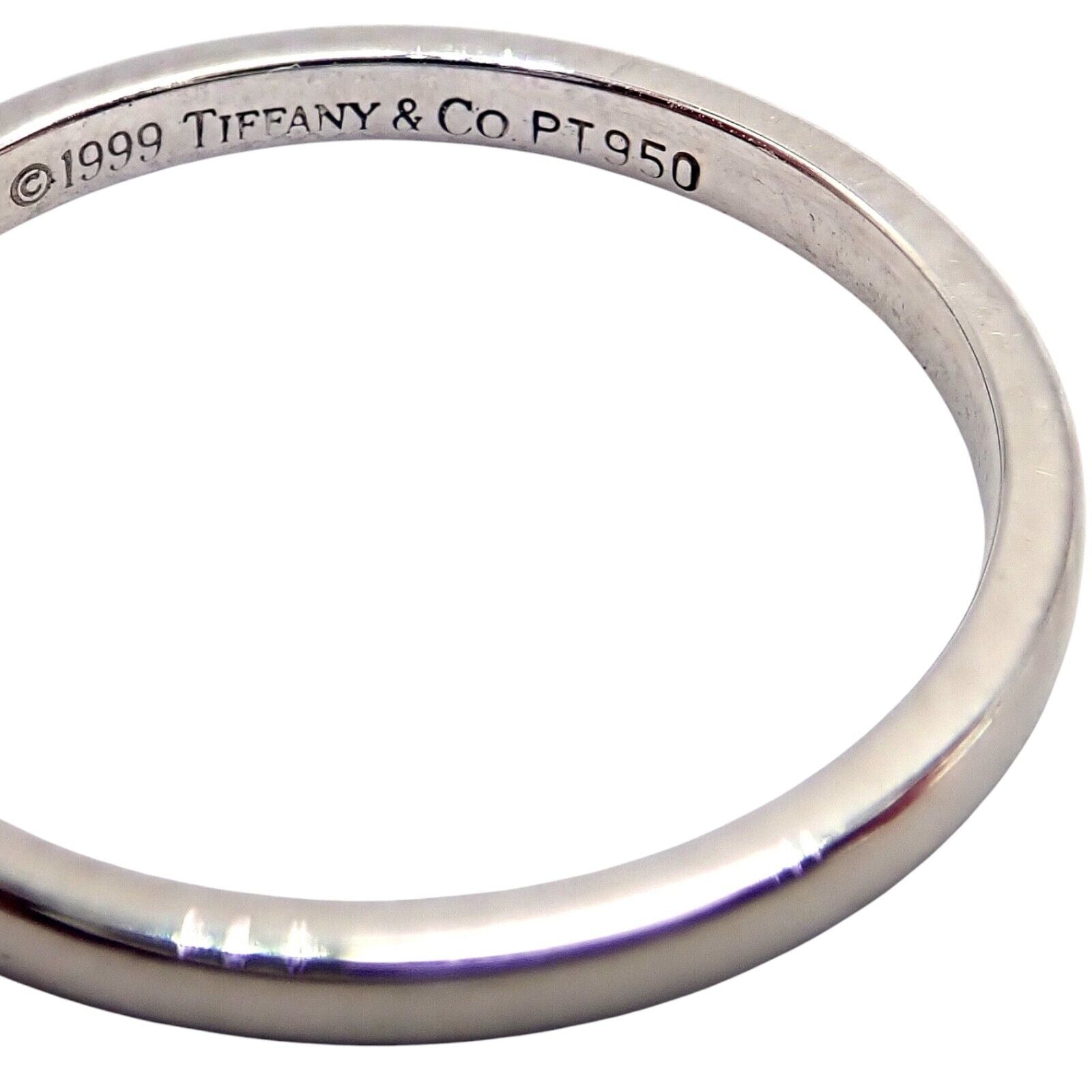 Tiffany & Co Platinum Stacking 2mm Band Ring sz 5.5 1999 | Fortrove