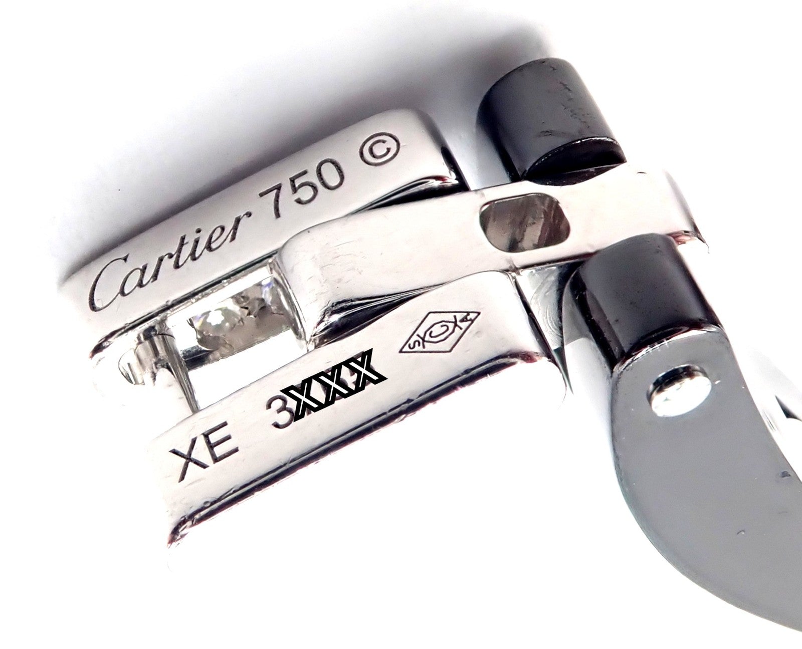 Authentic! Cartier Maillon Panthere 18K White Gold Diamond Ceramic Link Necklace | Fortrove