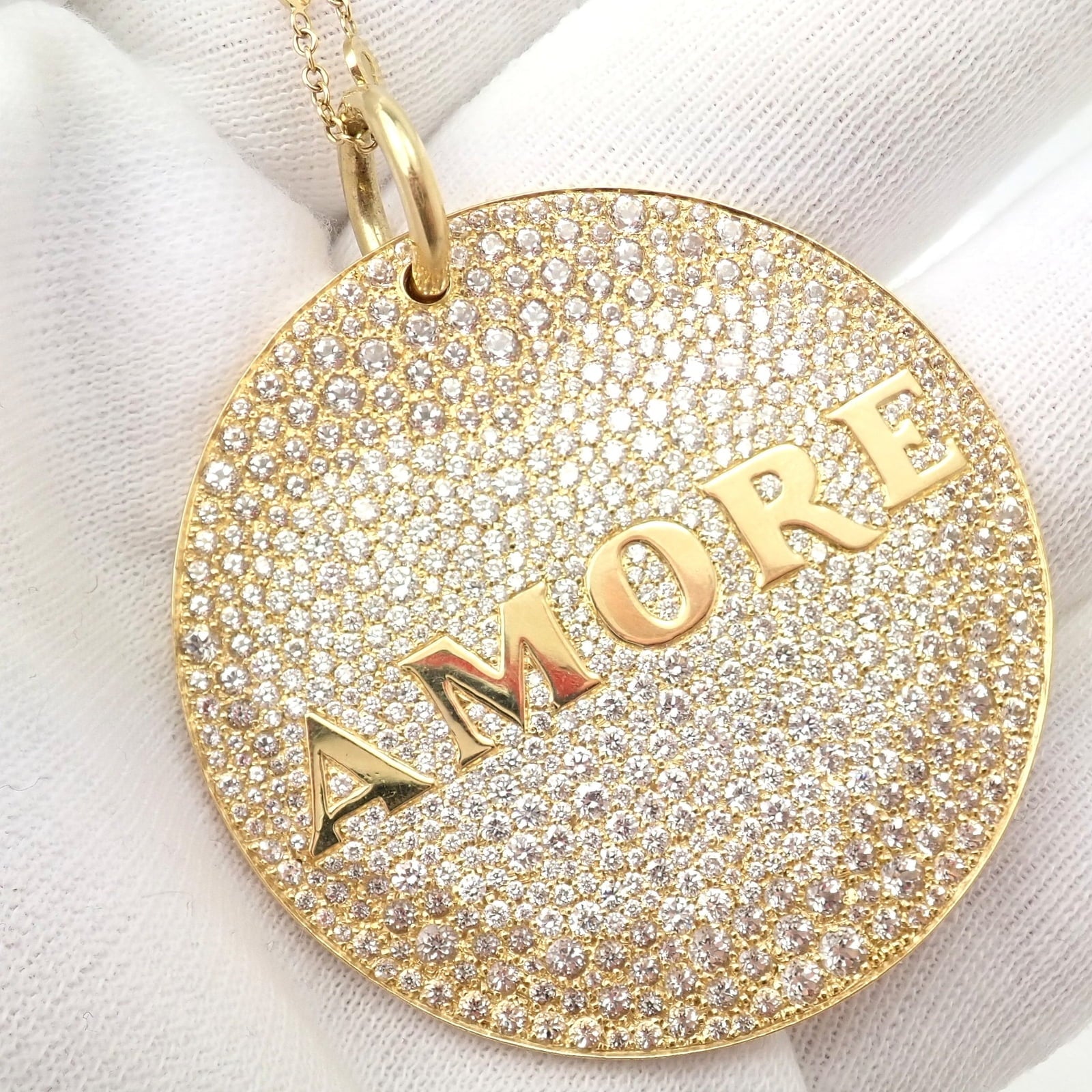 Pasquale Bruni Jewelry & Watches:Fine Jewelry:Necklaces & Pendants Pasquale Bruni 18k Yellow Gold Extra Large Diamond + Sapp Amore Pendant Necklace