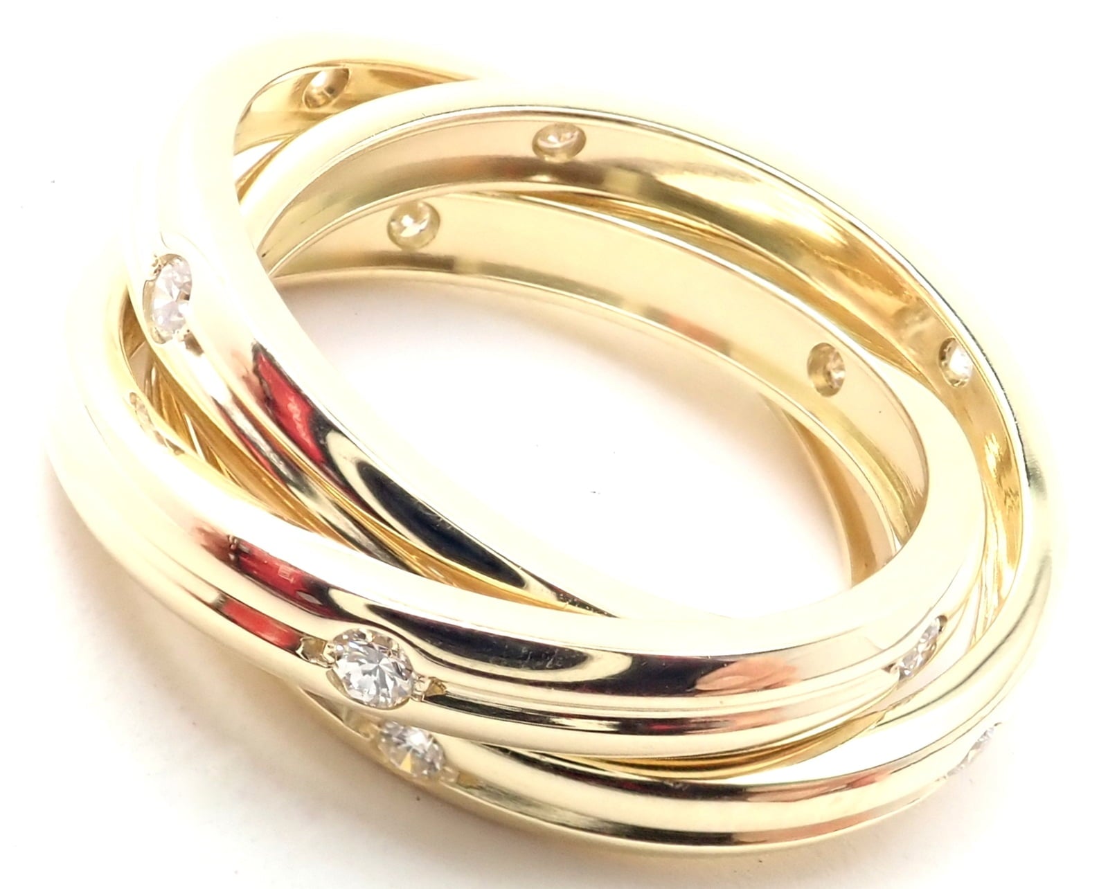 Cartier Jewelry & Watches:Fine Jewelry:Rings Authentic! Cartier 18k Yellow Gold Diamond Constellation Trinity Ring Size 51