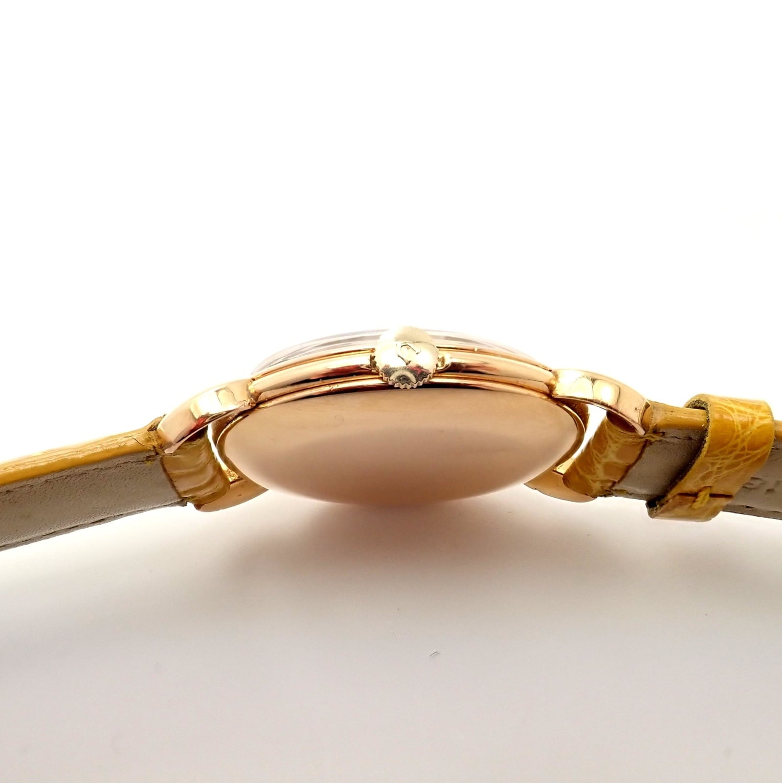 Movado Jewelry & Watches:Watches, Parts & Accessories:Watches:Wristwatches Movado 18k Yellow Gold Automatic Bumper Yellow Alligator Band Watch R8405