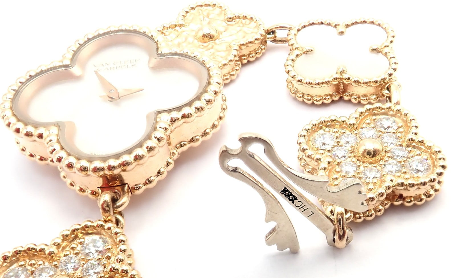 Van Cleef & Arpels Jewelry & Watches:Watches, Parts & Accessories:Watches:Wristwatches Authentic! Van Cleef & Arpels Vintage Diamond MOP Sweet Alhambra 18k Gold Watch