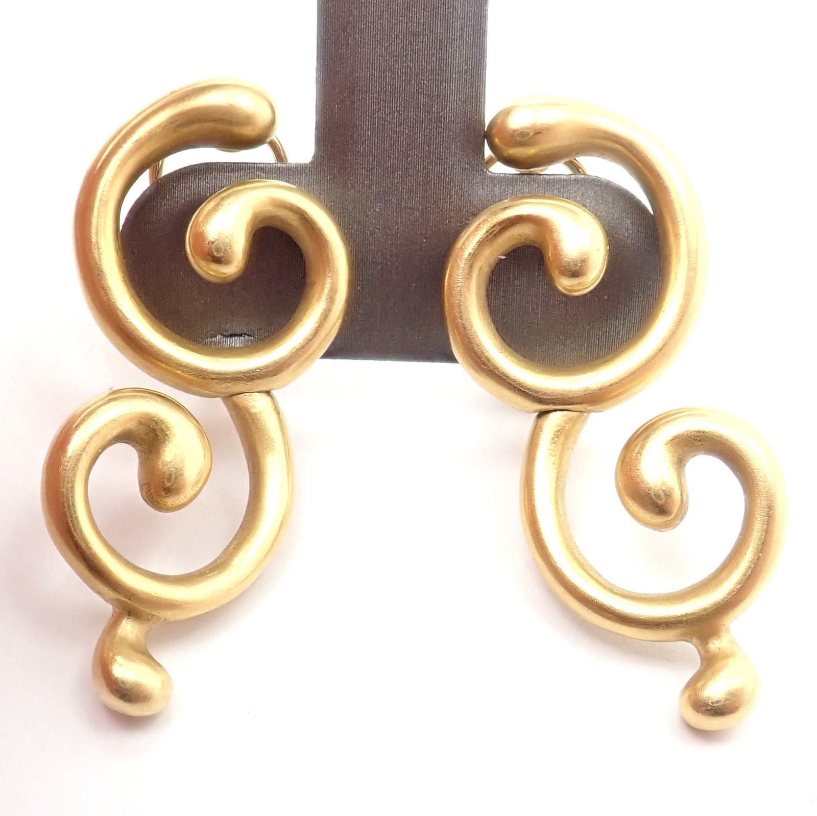 Rare! Authentic Vintage Angela Cummings 18k Yellow Gold Curl Earrings | Fortrove