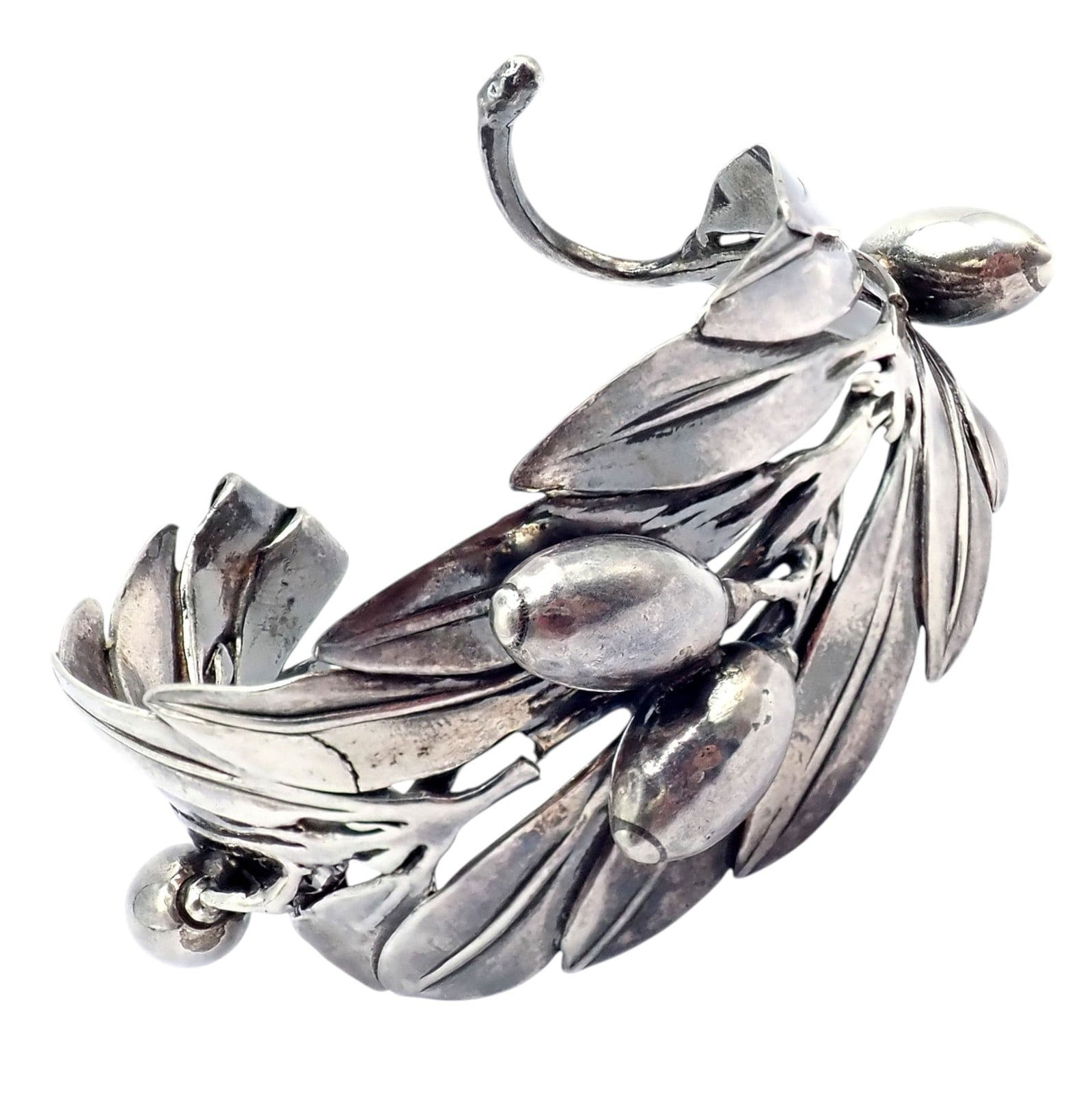 Buccellati Jewelry & Watches:Fine Jewelry:Bracelets & Charms Rare! Vintage Mario Buccellati Silver Olive Leaf Branch Cuff Bracelet