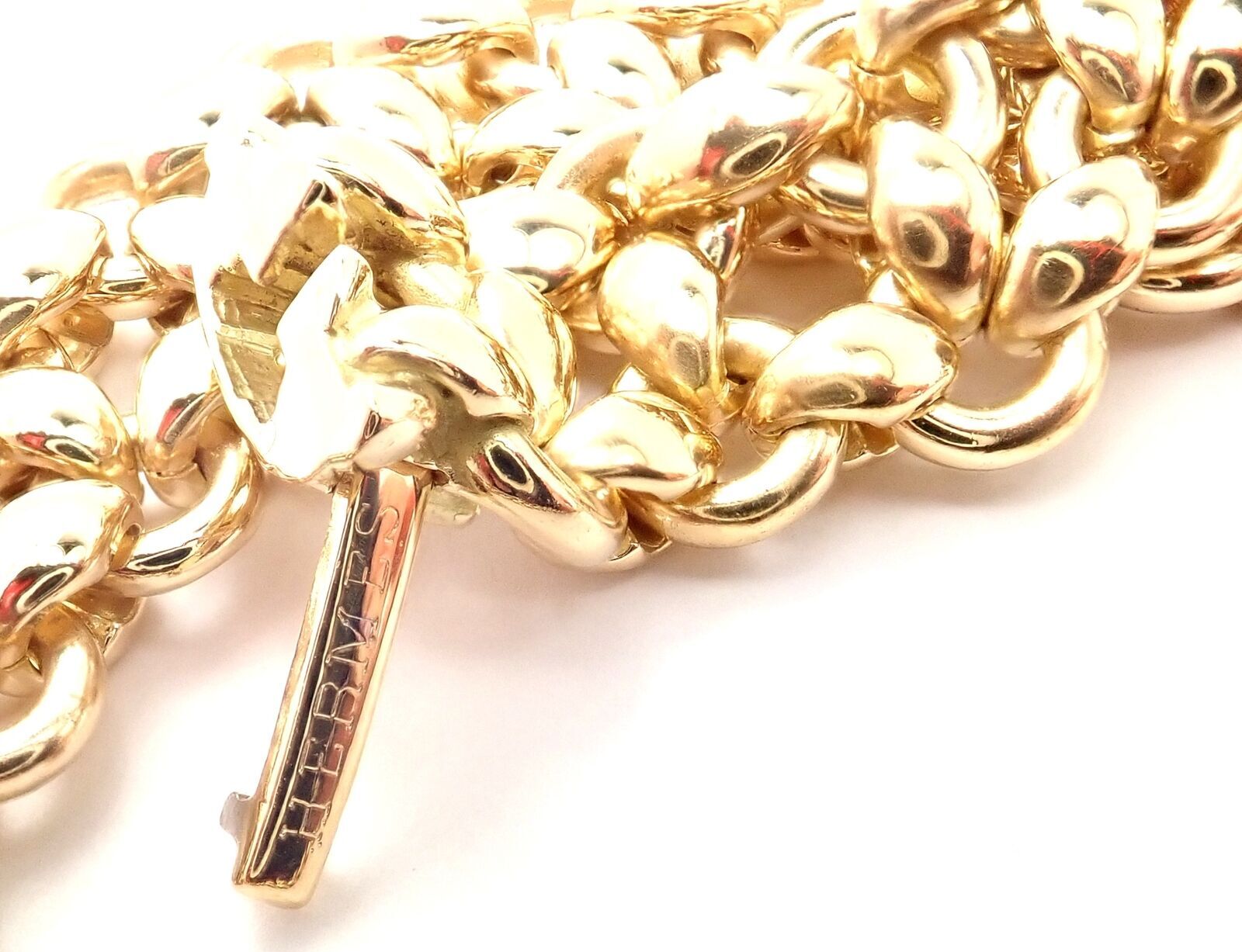 Rare! Vintage Authentic Hermes 18k Yellow Gold Link Necklace | Fortrove