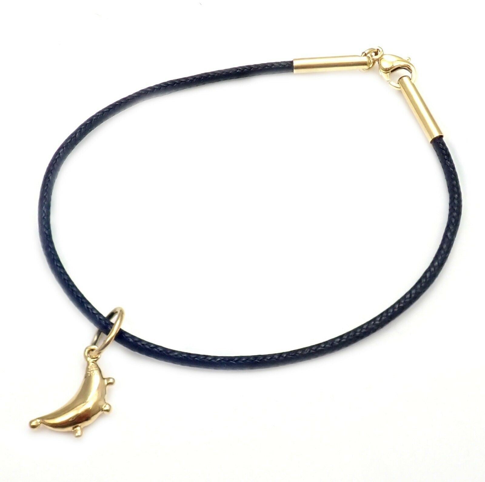 Temple St Clair 18k Crescent Moon Charm Cord Bracelet | Fortrove