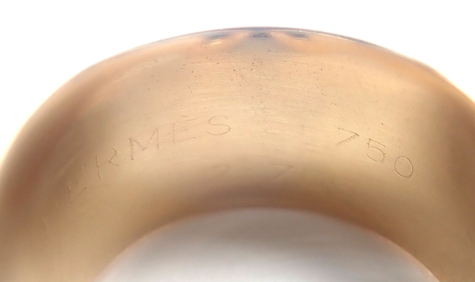 Hermes Jewelry & Watches:Fine Jewelry:Rings Authentic! Hermes 18k Yellow Gold Diamond Horse bit Wide Band Ring