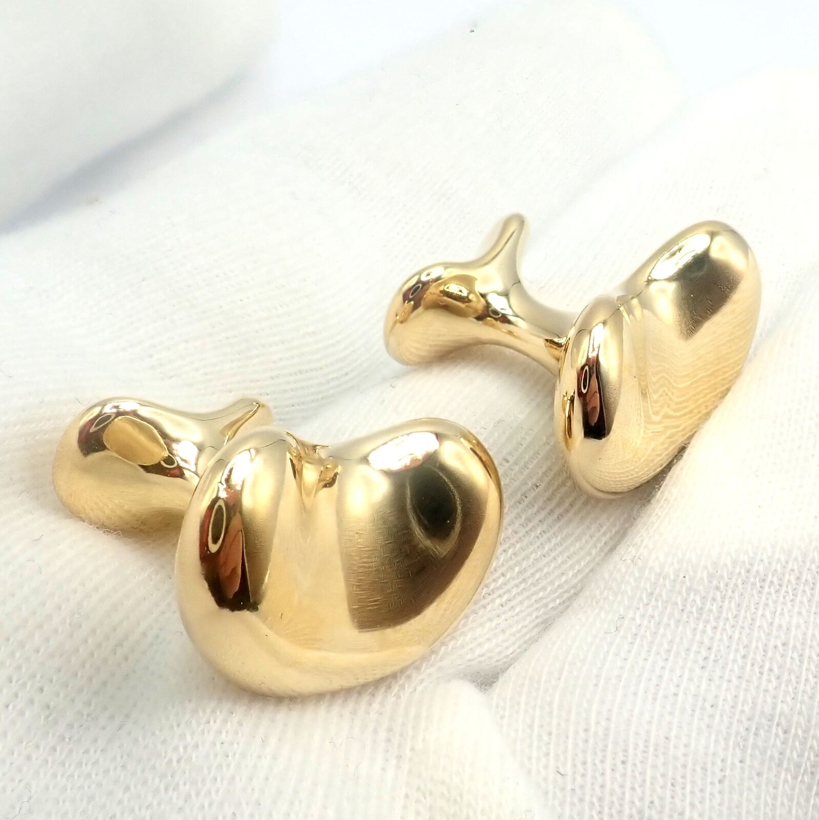 Rare! Vintage Tiffany & Co Peretti 18k Yellow Gold Extra Large Bean Cufflinks | Fortrove