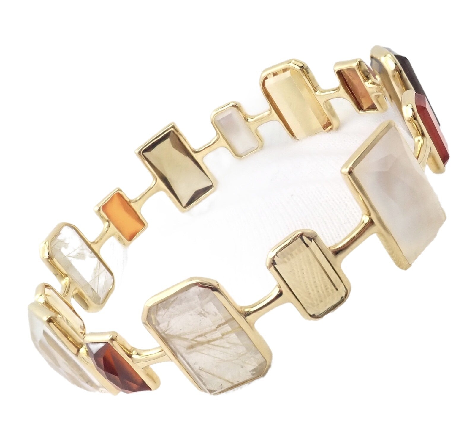 Rare! Ippolita 18k Yellow Gold Large Quartz Newport Rock Candy Bracelet | Fortrove