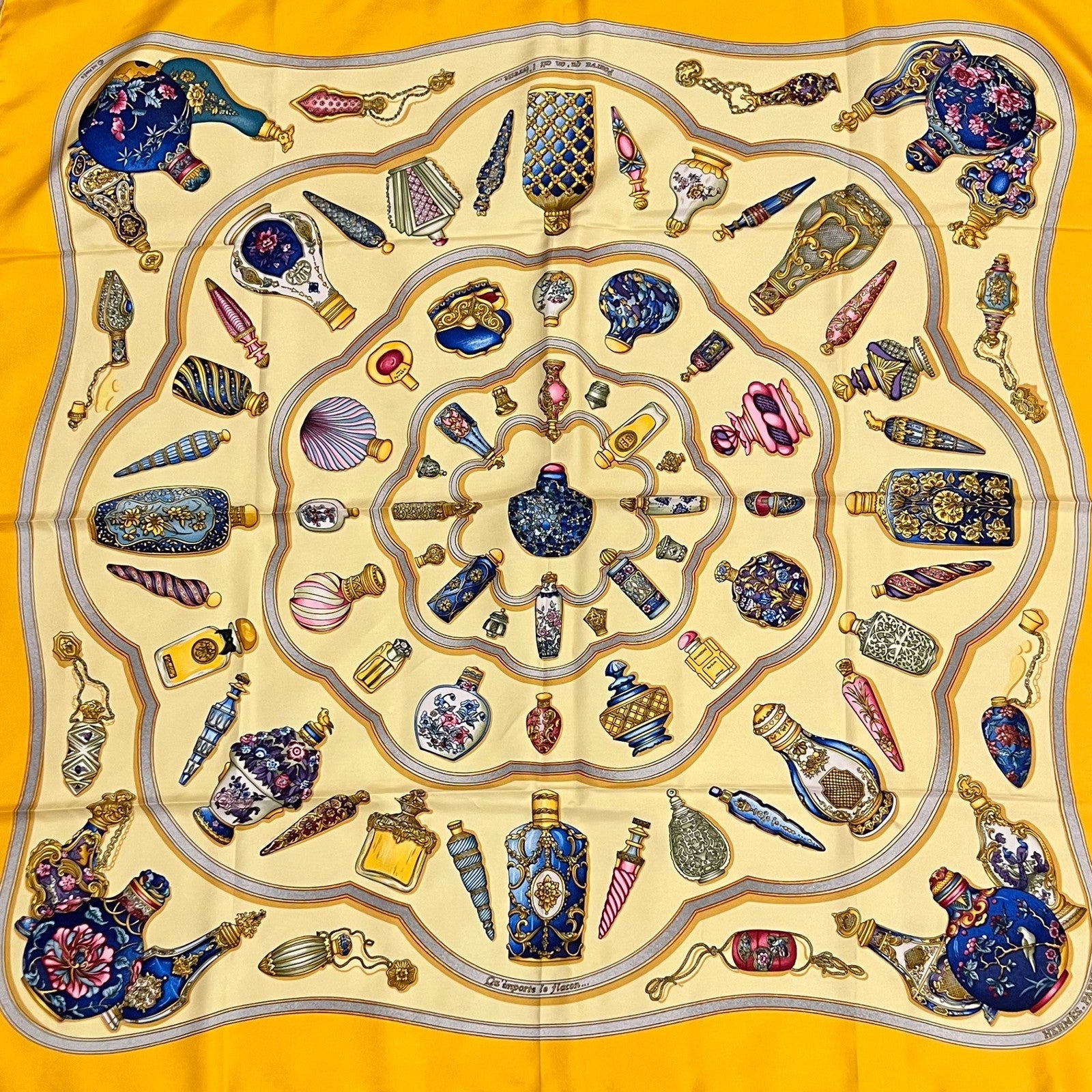 Hermes Clothing, Shoes & Accessories:Women:Women's Accessories:Scarves & Wraps Authentic RARE! HERMES Qu'importe le Flacon Silk Scarf