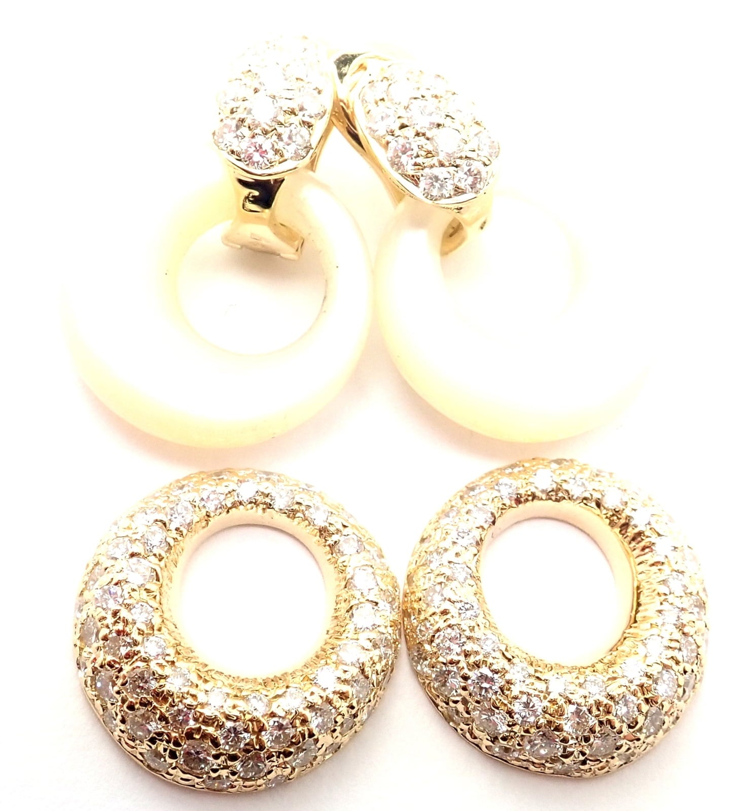 Van Cleef & Arpels Jewelry & Watches:Fine Jewelry:Earrings Rare! Van Cleef & Arpels 18k Yellow Gold Diamond MOP Door Knocker Earrings