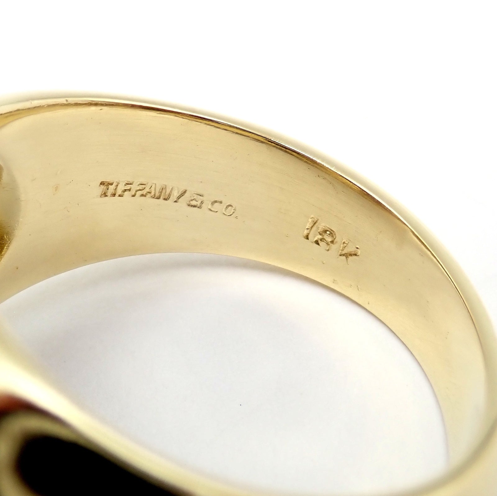 Authentic! Tiffany & Co Paloma Picasso 18k Yellow Gold Large Lapis Oval Ring | Fortrove