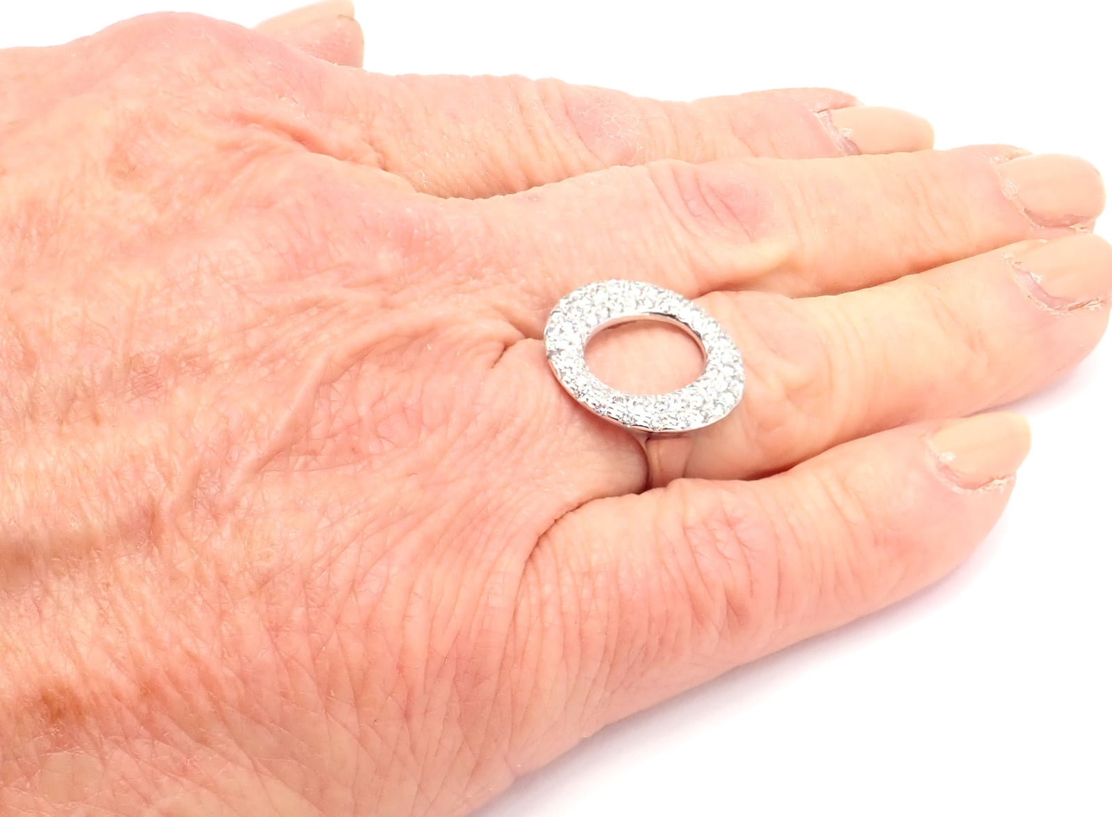 Elsa Peretti for Tiffany & Co. Jewelry & Watches:Fine Jewelry:Rings Authentic! Tiffany & Co Elsa Peretti Sevillana Platinum Diamond O Ring