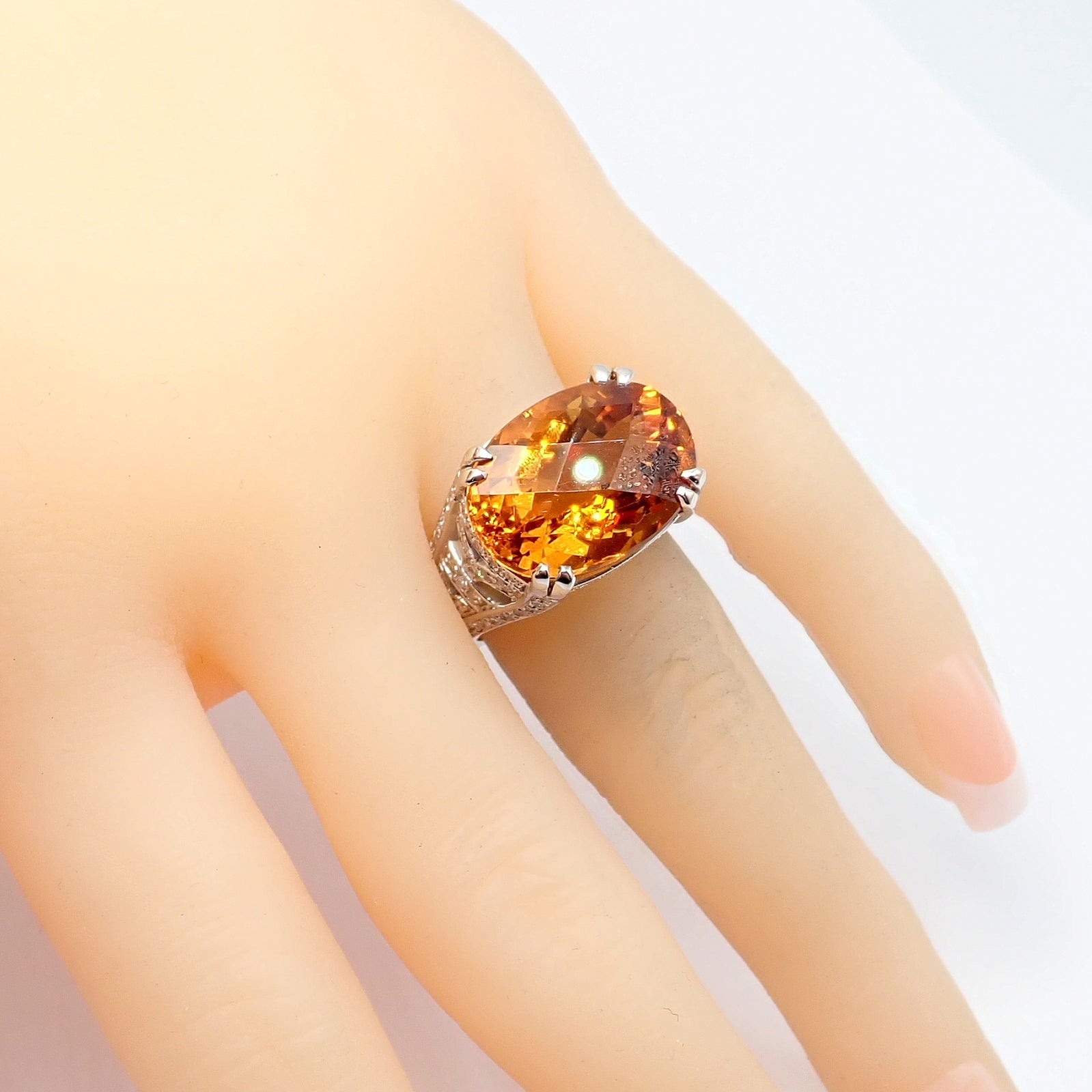 Kieselstein Cord Platinum 2.5ct Diamond Golden Citrine Cockatil Ring 1999 sz 6.5 | Fortrove
