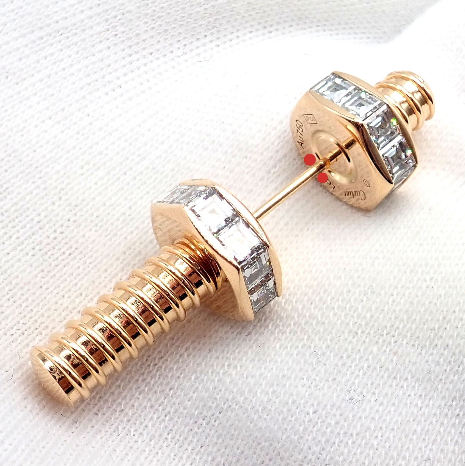 Cartier Jewelry & Watches:Fine Jewelry:Brooches & Pins Authentic! Cartier 18k Yellow Gold Ecrou Diamond Single Earring / Pin Brooch