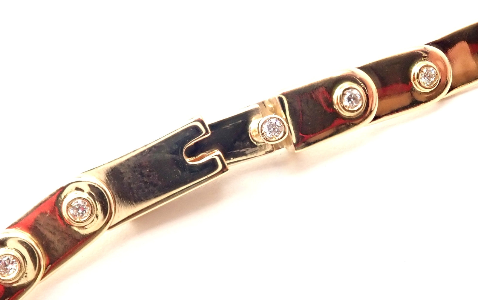 Rare! Authentic Gucci 18k Yellow Gold Diamond Tennis Necklace | Fortrove