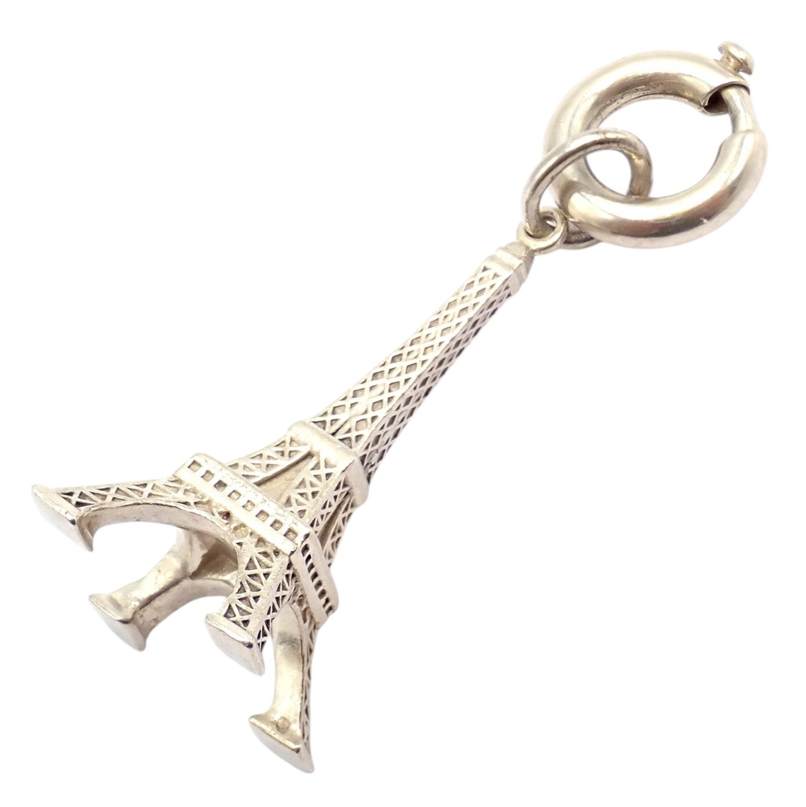 Tiffany & Co. Jewelry & Watches:Fine Jewelry:Bracelets & Charms Tiffany & Co. Silver Eiffel Tower Paris France Charm Pendant + Spring Ring Clasp