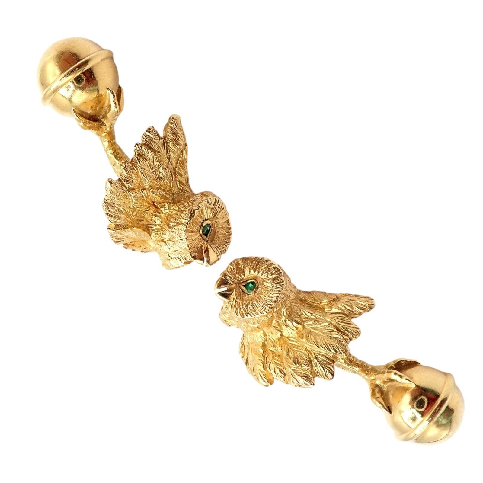 Tiffany & Co. Jewelry & Watches:Men's Jewelry:Cufflinks Rare! Vintage Tiffany & Co. 18k Yellow Gold Emerald Owl Germany 1989 Cufflinks