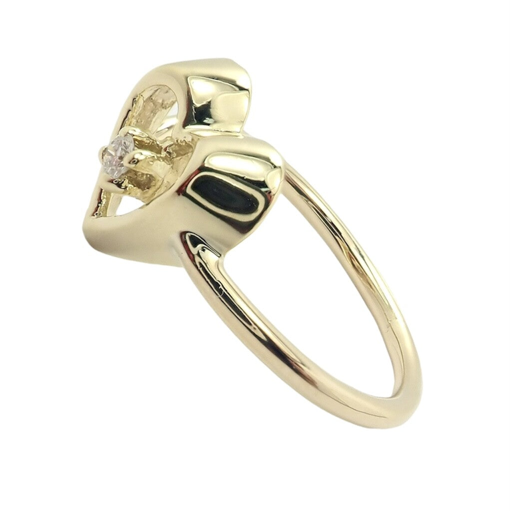 Authentic! Vintage Tiffany & Co 18k Yellow Gold Diamond Heart Ring | Fortrove