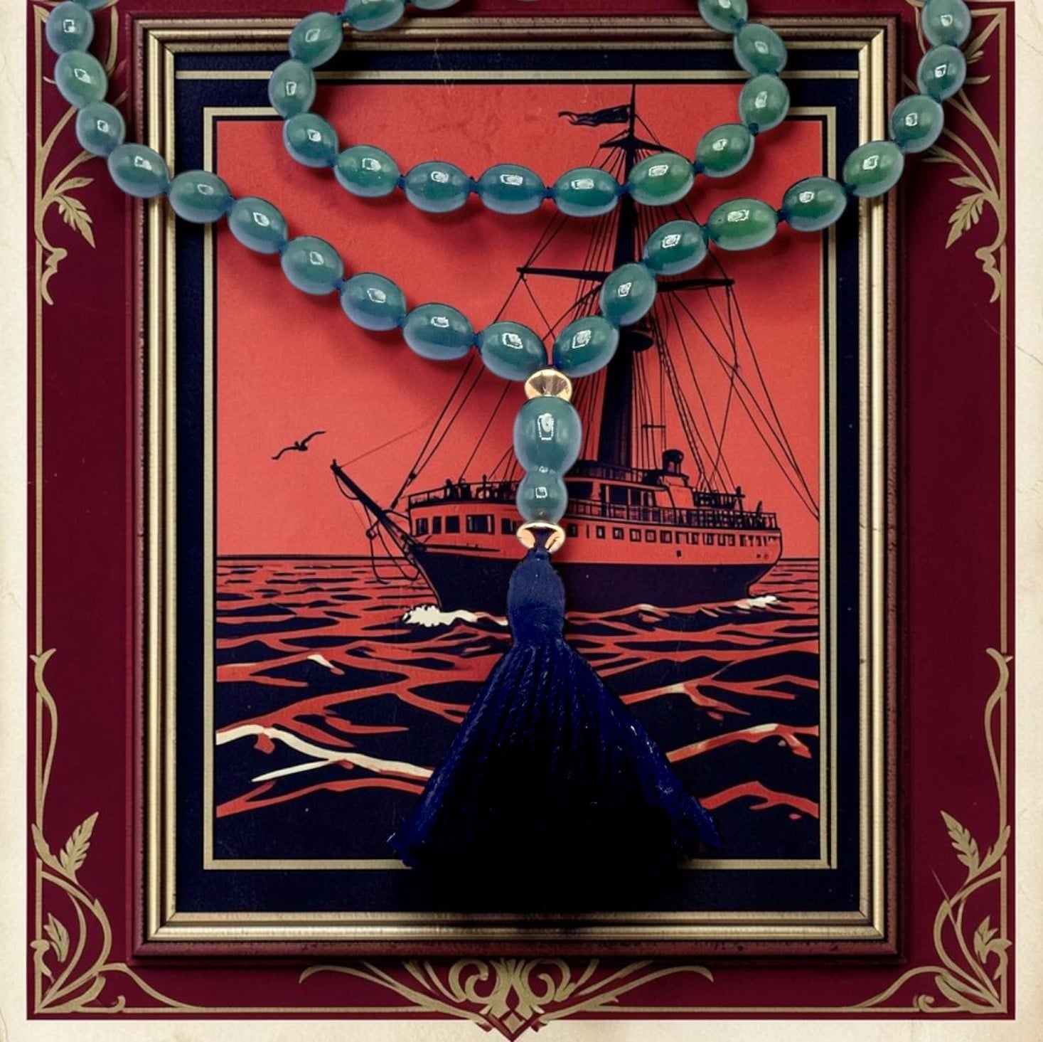 Authentic! Tiffany & Co Cummings 18k Yellow Gold Nephrite Jade Bead Necklace | Fortrove